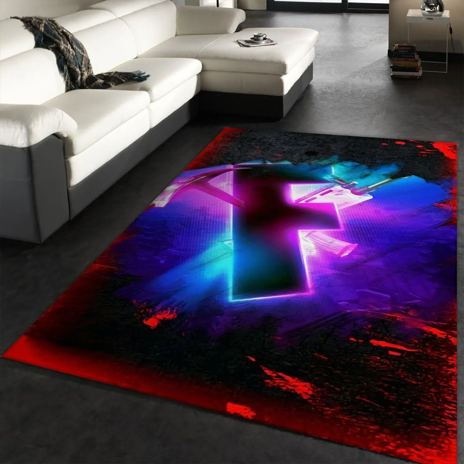 Fortnite Logo Gaming Area Rugs Living Room Carpet FN161238 Local Brands Floor Decor The US Decor - Indoor Outdoor Rugs