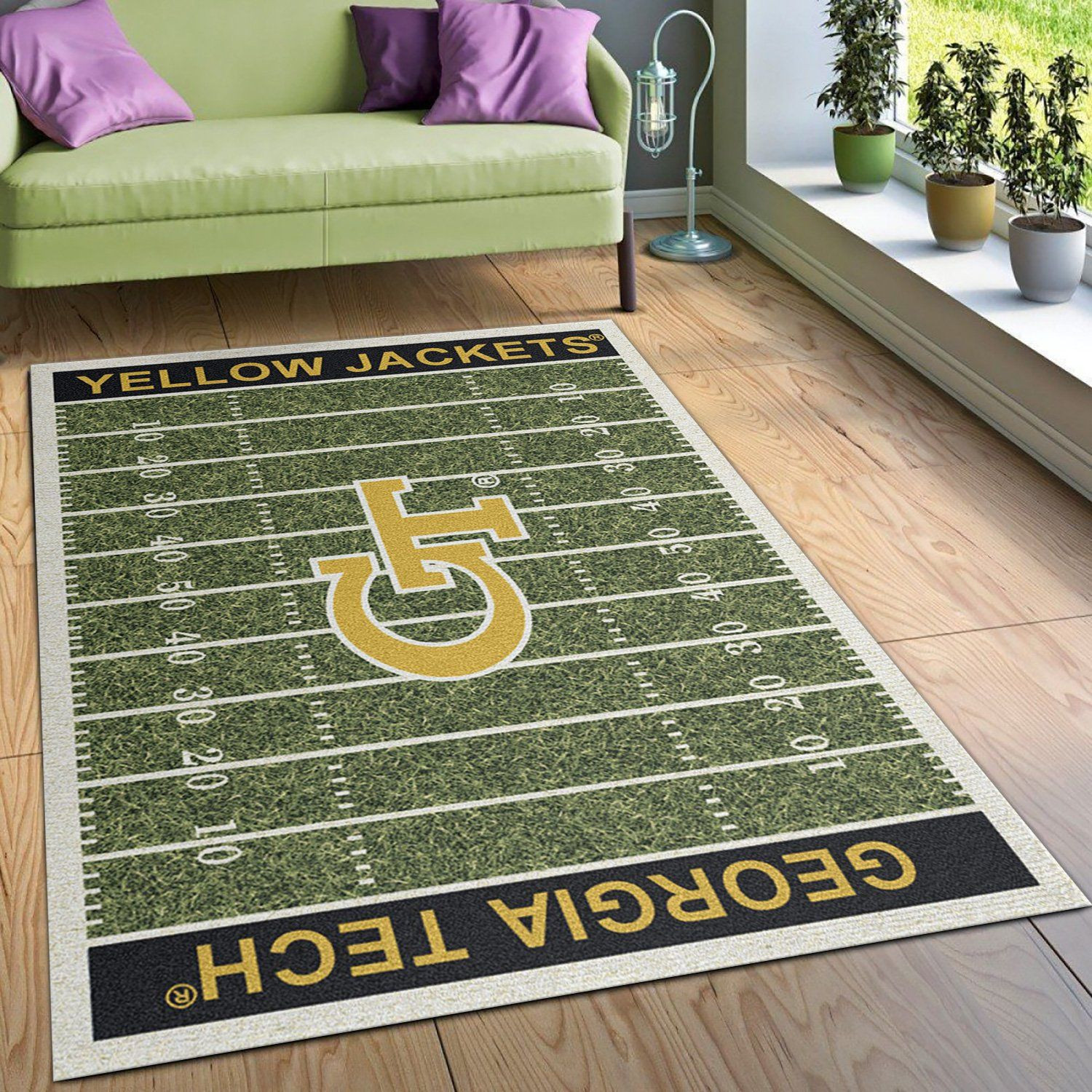 College Georgia Tech NFL Team Logo Area Rug, Kitchen Rug, Home US Decor - Indoor Outdoor Rugs