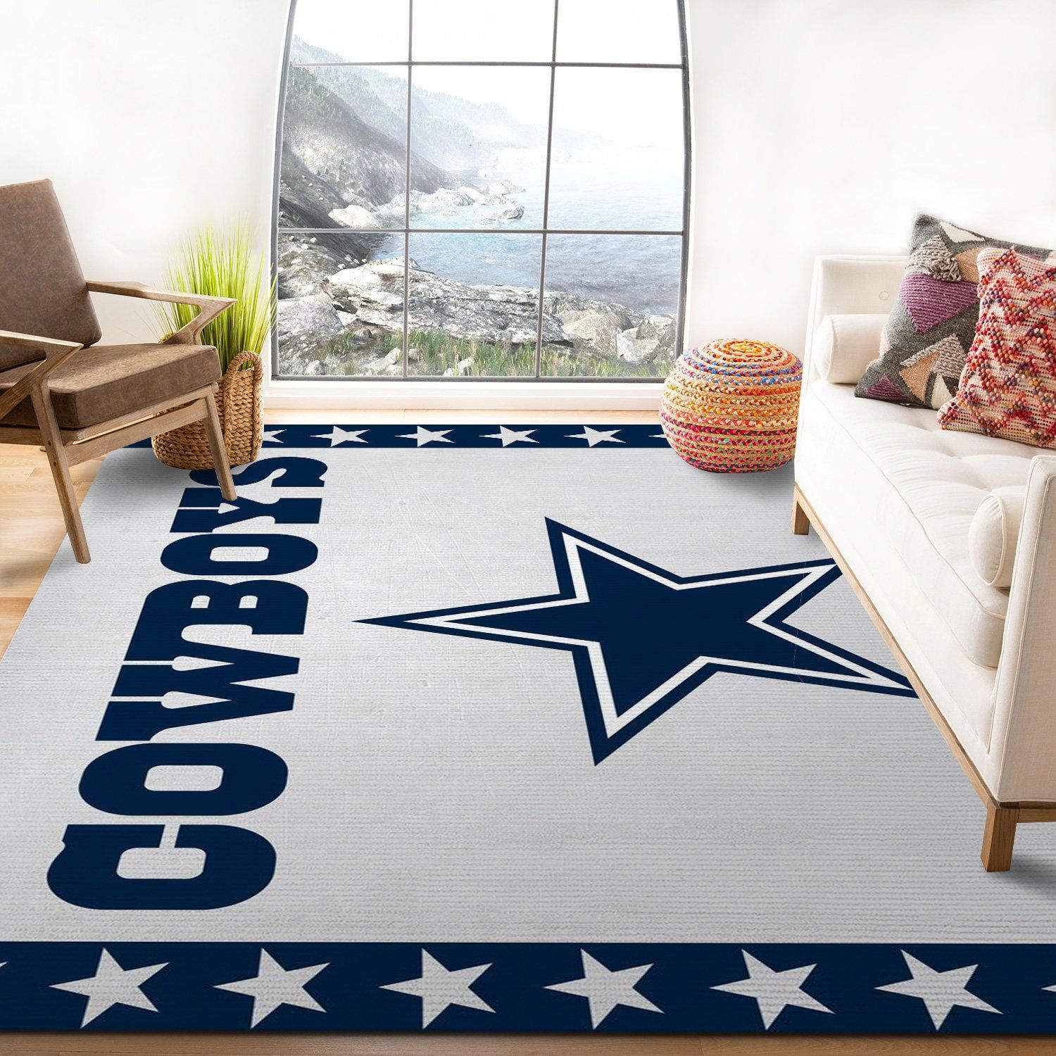 Dallas Cowboys Banner Nfl Logo Area Rug For Gift Living Room Rug Home Decor Floor Decor - Indoor Outdoor Rugs