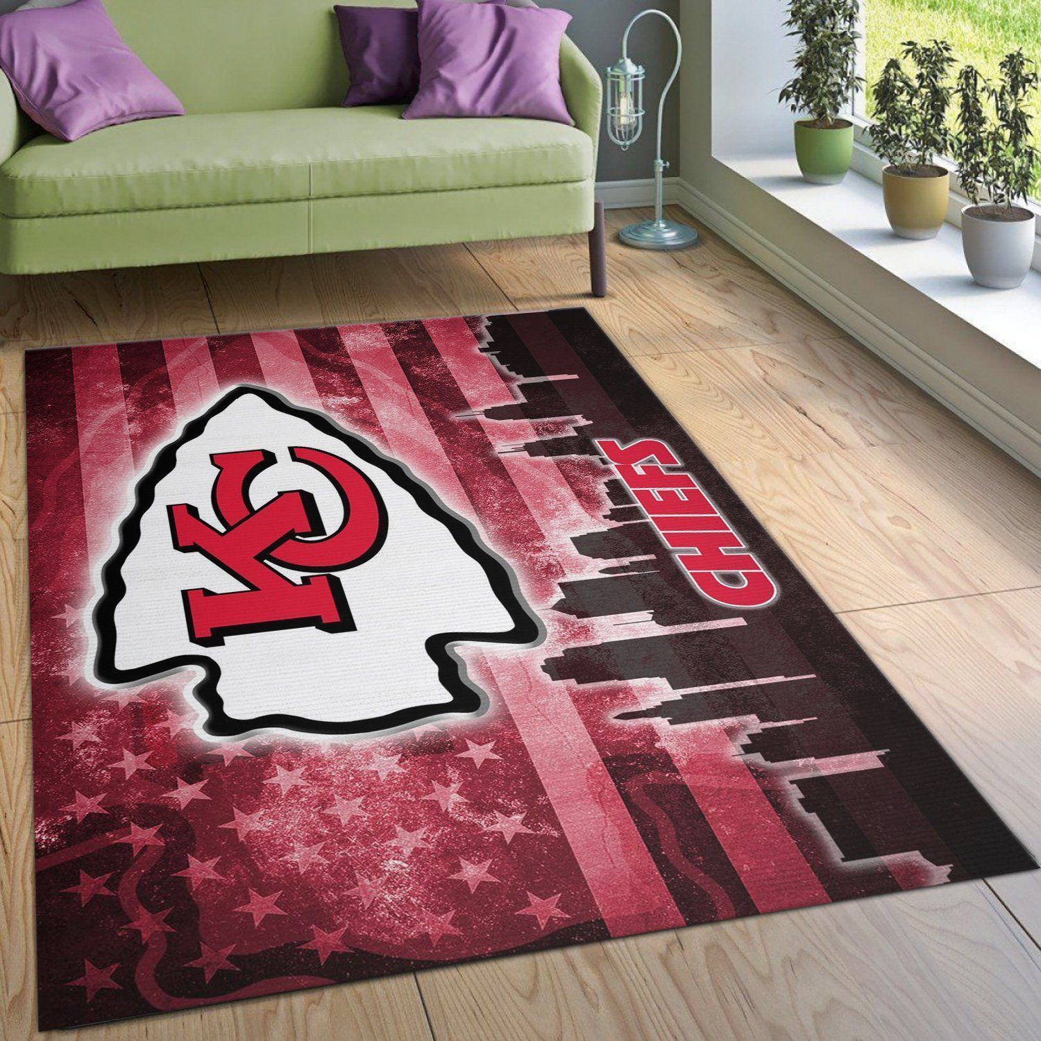 Kansas City Chiefs NFL Area Rug Bedroom Rug Christmas Gift US Decor - Indoor Outdoor Rugs