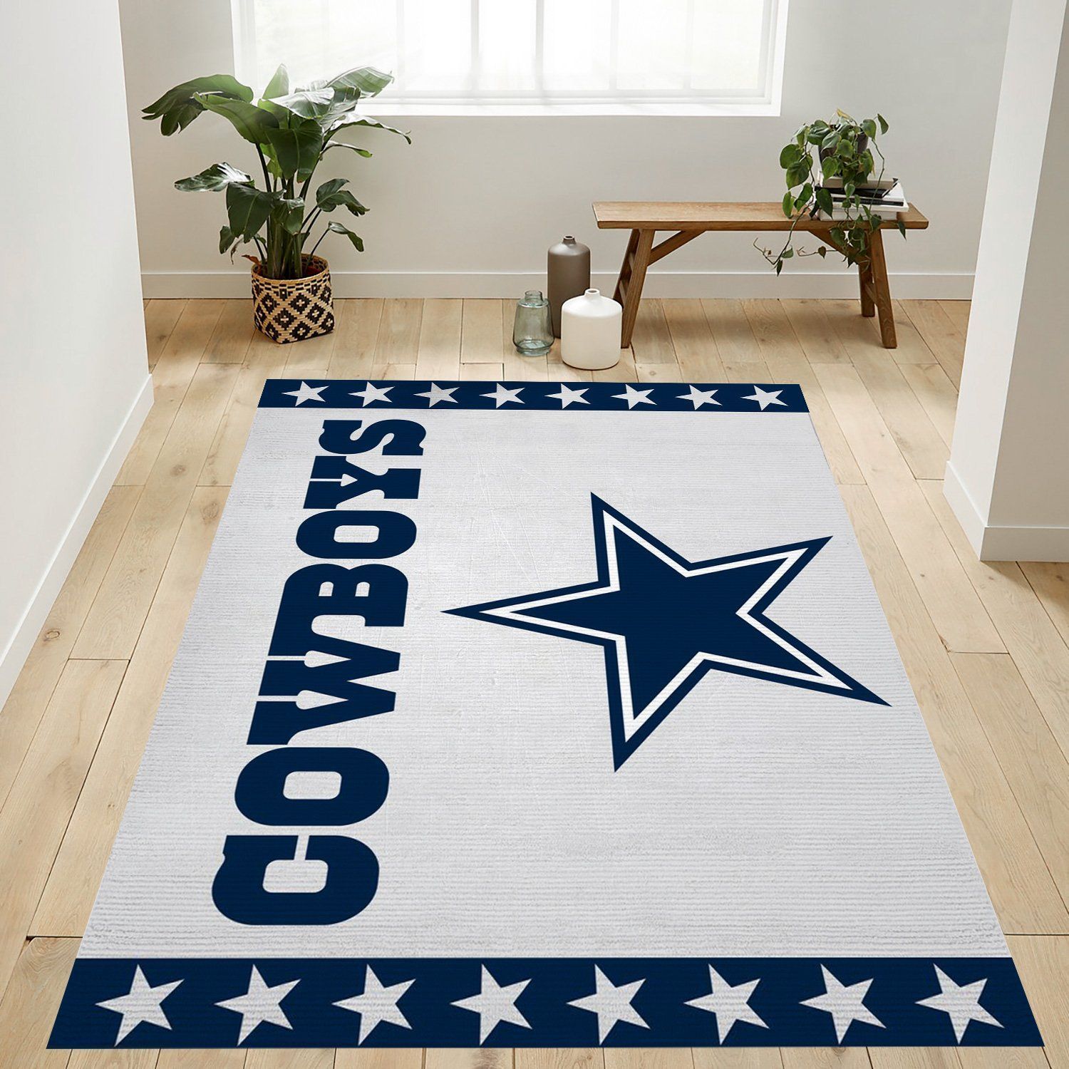 Dallas Cowboys Banner Nfl Logo Area Rug For Gift Living Room Rug Home Decor Floor Decor - Indoor Outdoor Rugs