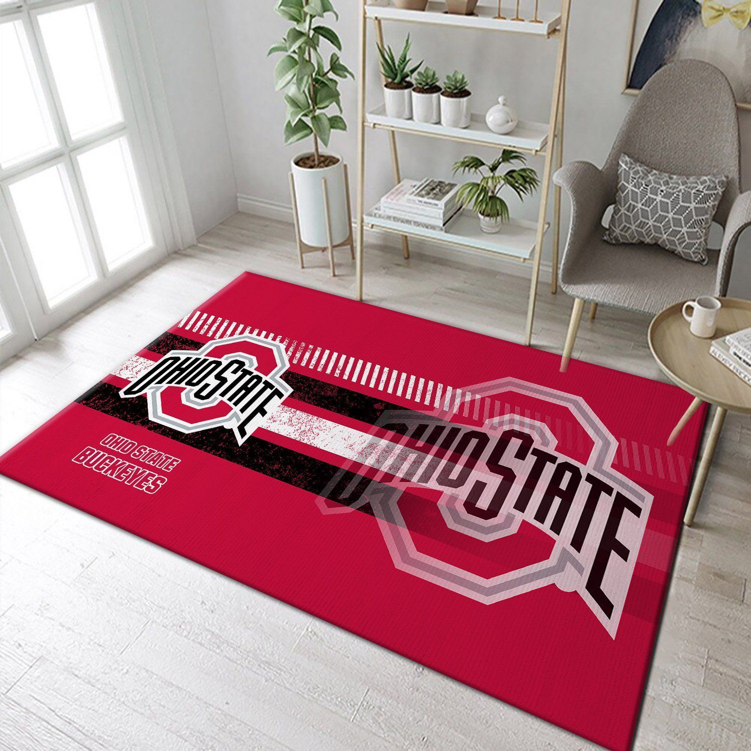 Ohio State Buckeyes Ncaa Rug Room Carpet Sport Custom Area Floor Home Decor - Indoor Outdoor Rugs