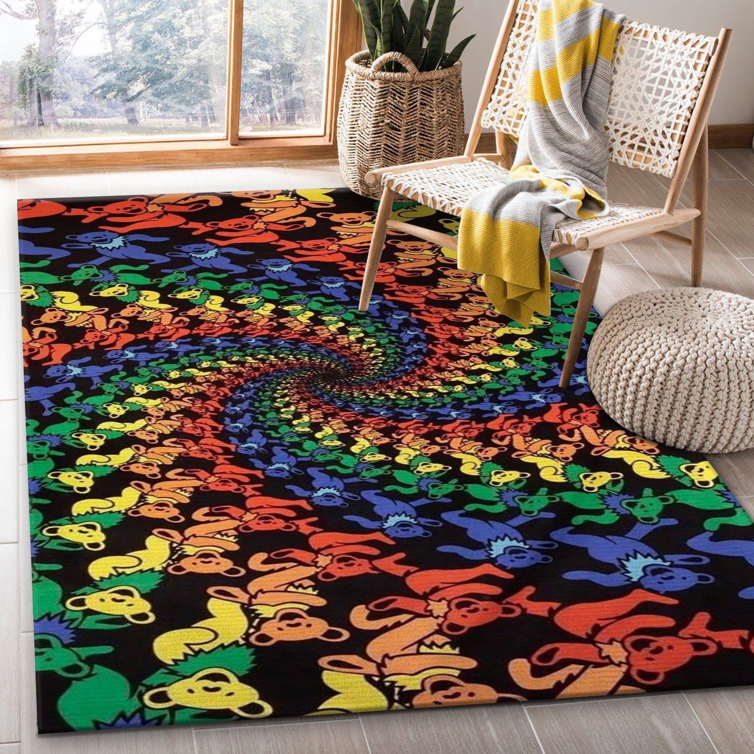 Deadhead Bears Area Rug Bedroom Rug Home US Decor - Indoor Outdoor Rugs