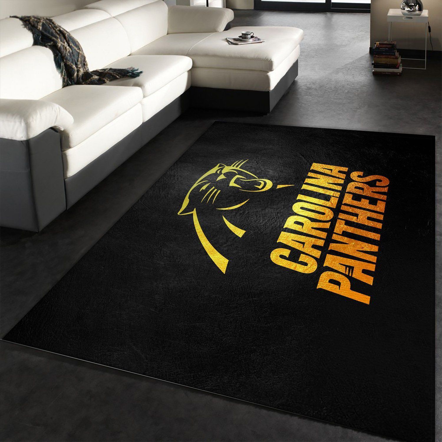 Carolina Panthers Gold NFL Area Rug Carpet, Living Room Rug, Home US Decor - Indoor Outdoor Rugs