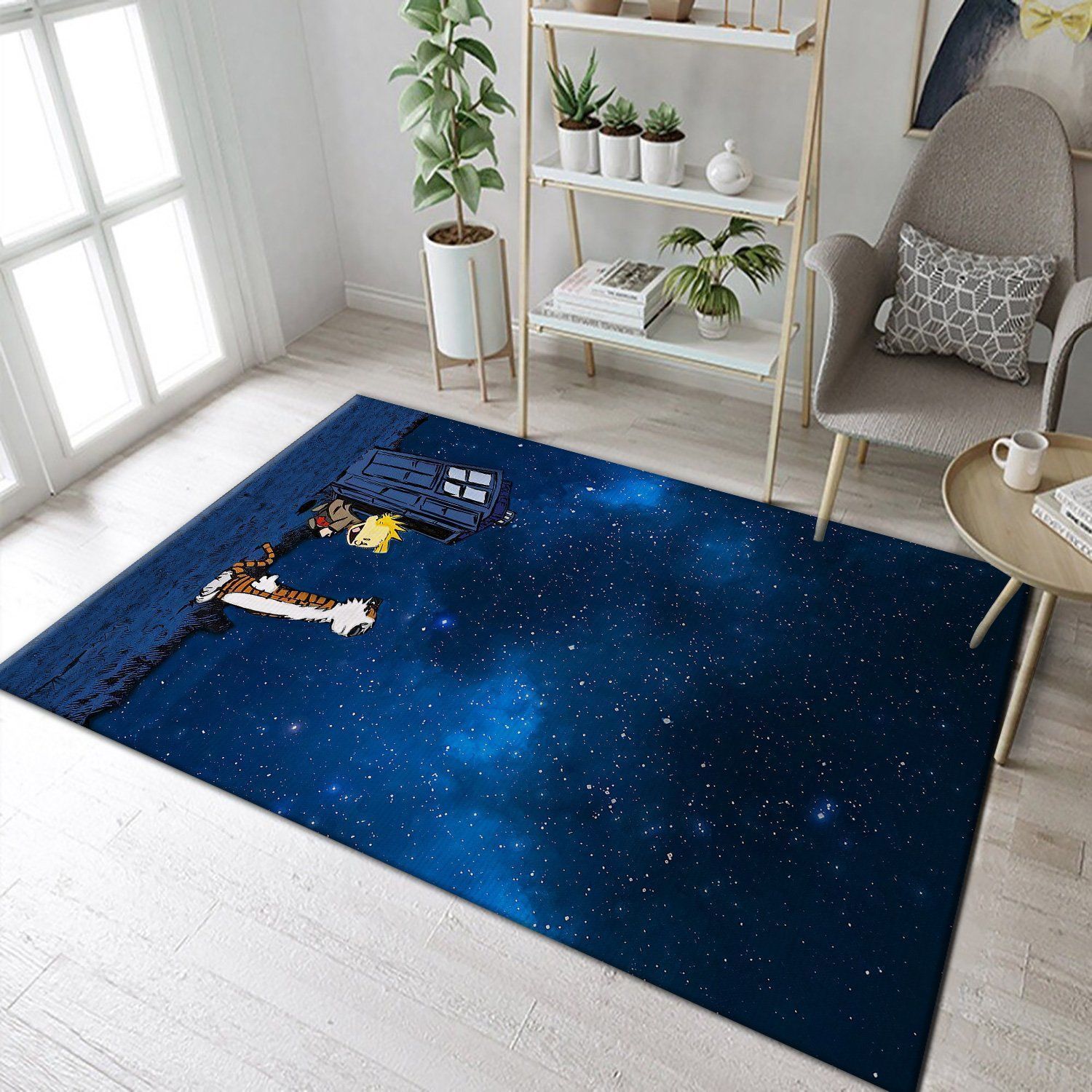 Calvin and Hobbes Doctor Who Area Rug Carpet Living Room Rugs Floor Decor - Indoor Outdoor Rugs