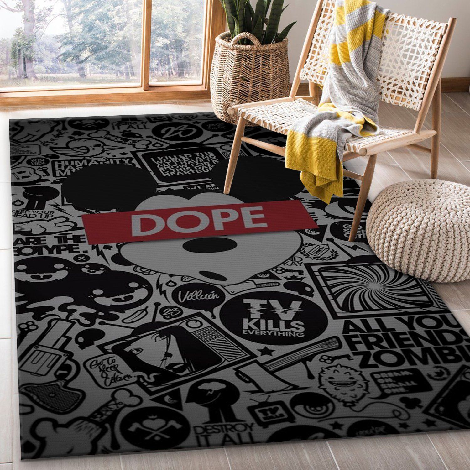 Mickey Mouse Hype Area Rugs Living Room Carpet Christmas Gift Floor Decor The US Decor - Indoor Outdoor Rugs