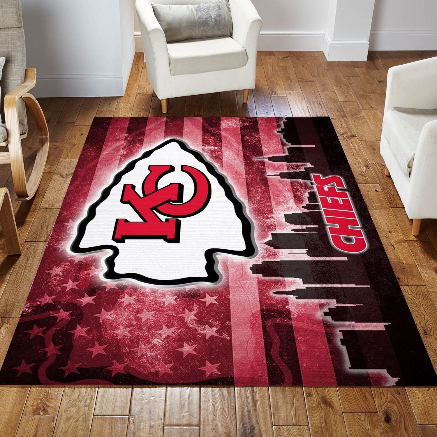 Kansas City Chiefs NFL Area Rug Bedroom Rug Christmas Gift US Decor - Indoor Outdoor Rugs