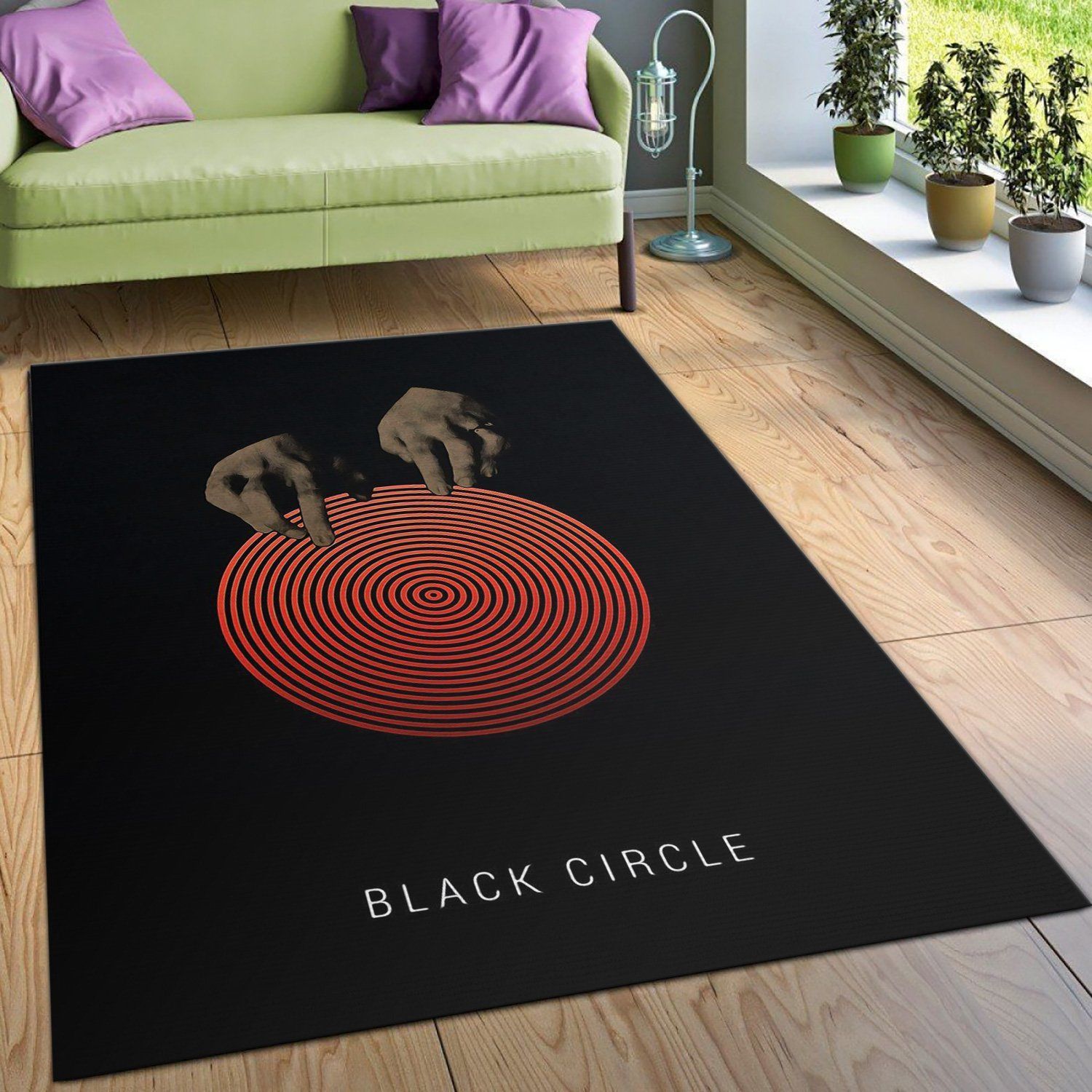 Black Circle Area Rug Movie Rug Home US Decor - Indoor Outdoor Rugs