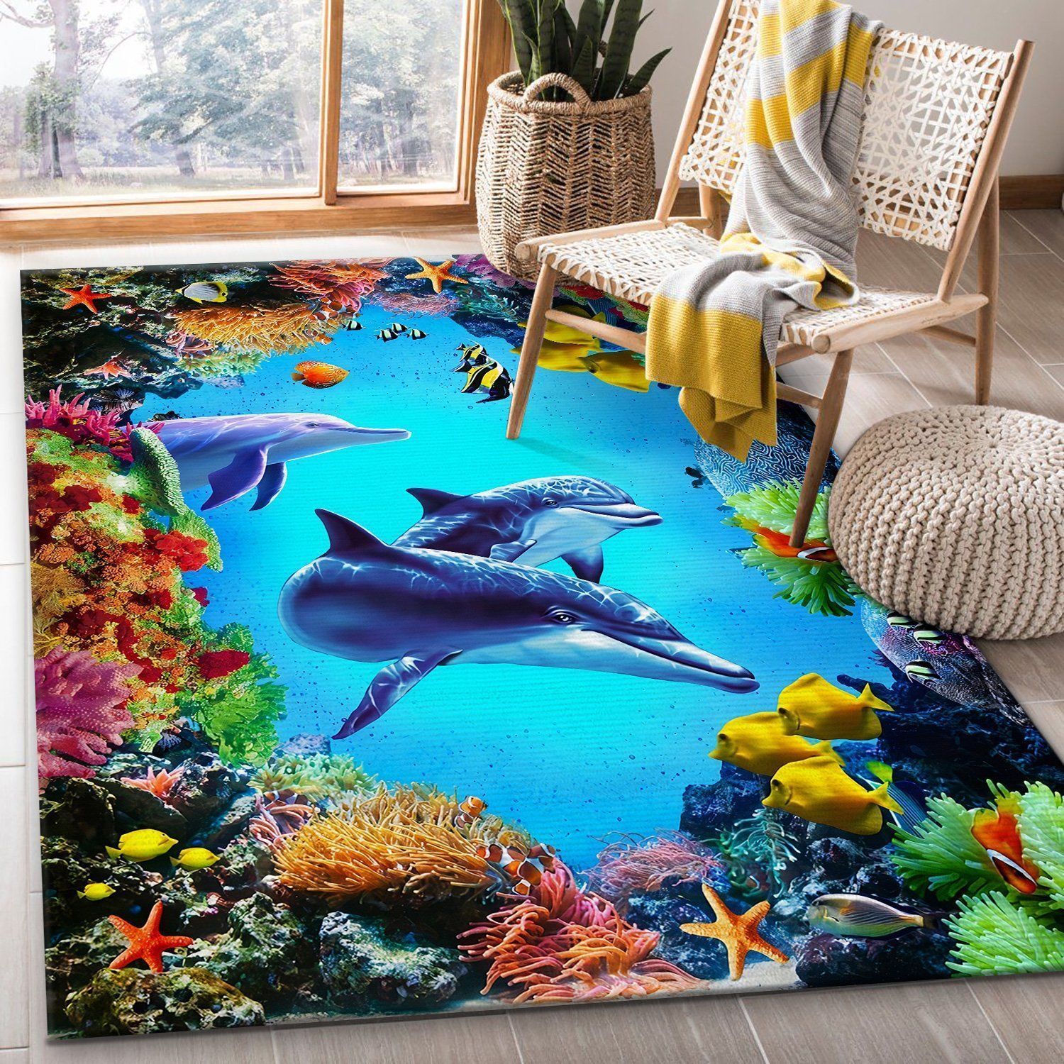 Dolphin Rug Indoor Ourdoor Carpet - Indoor Outdoor Rugs