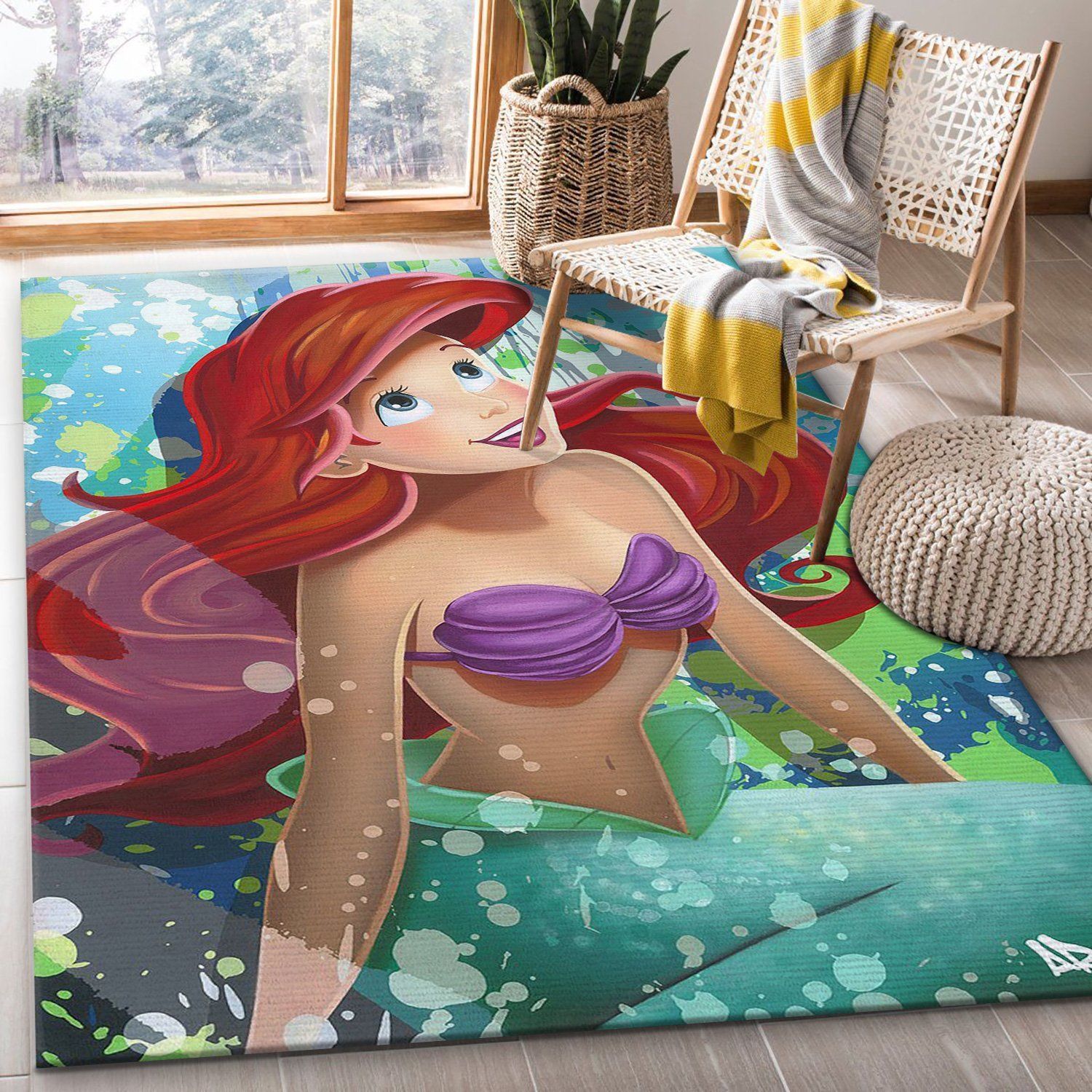 The Little Mermaid Area Rug For Christmas Bedroom Rug Home Decor Floor Decor - Indoor Outdoor Rugs