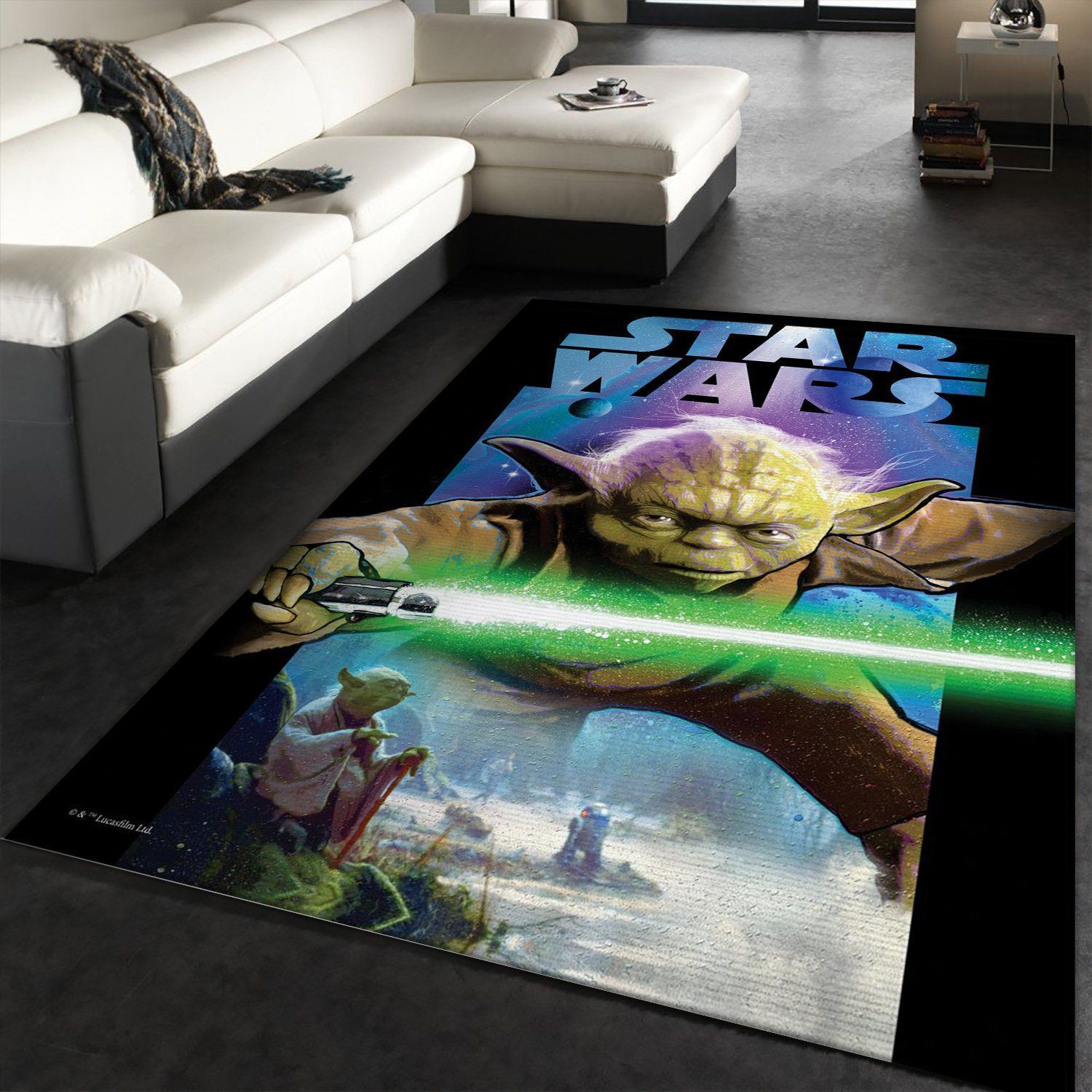 Master Yoda Rug, Dark Side vs Light Side, Family Gift US Decor - Indoor Outdoor Rugs