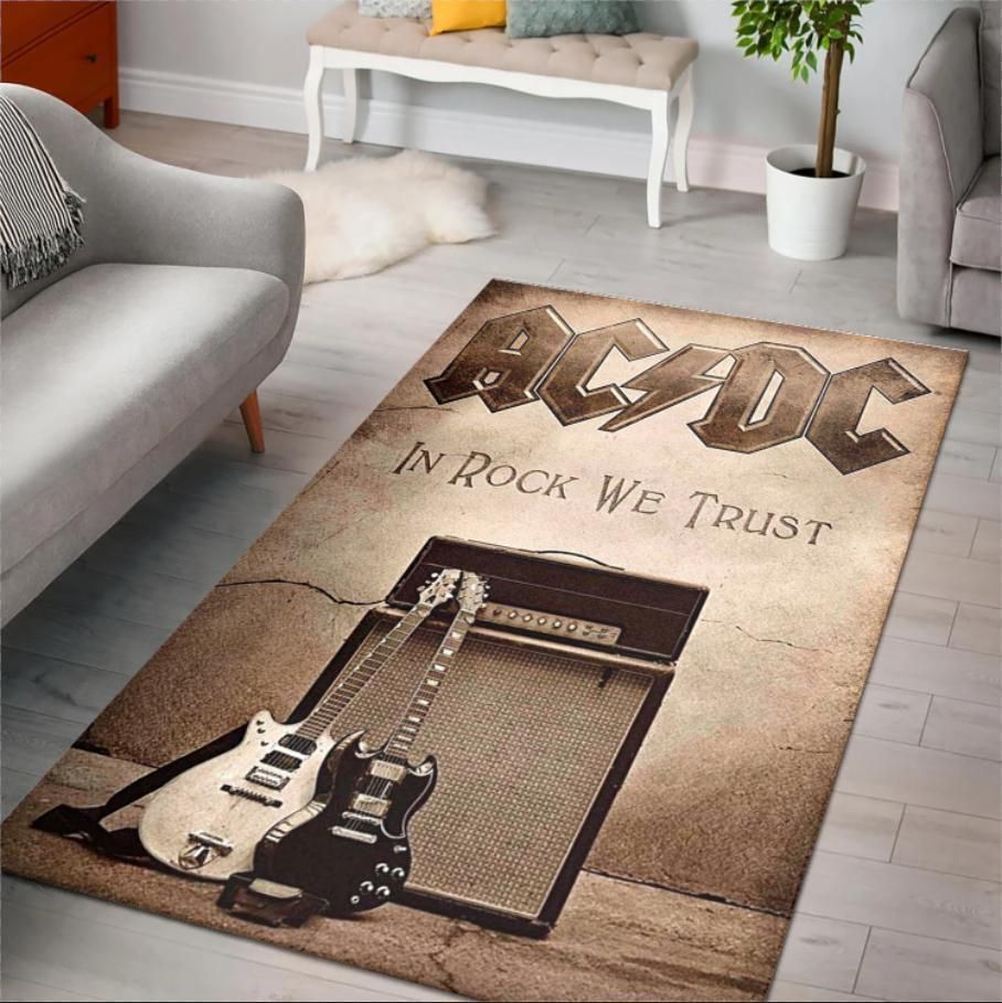 Acdc In Rock We Trust Area Rug Rugs For Living Room Rug Home Decor - Indoor Outdoor Rugs