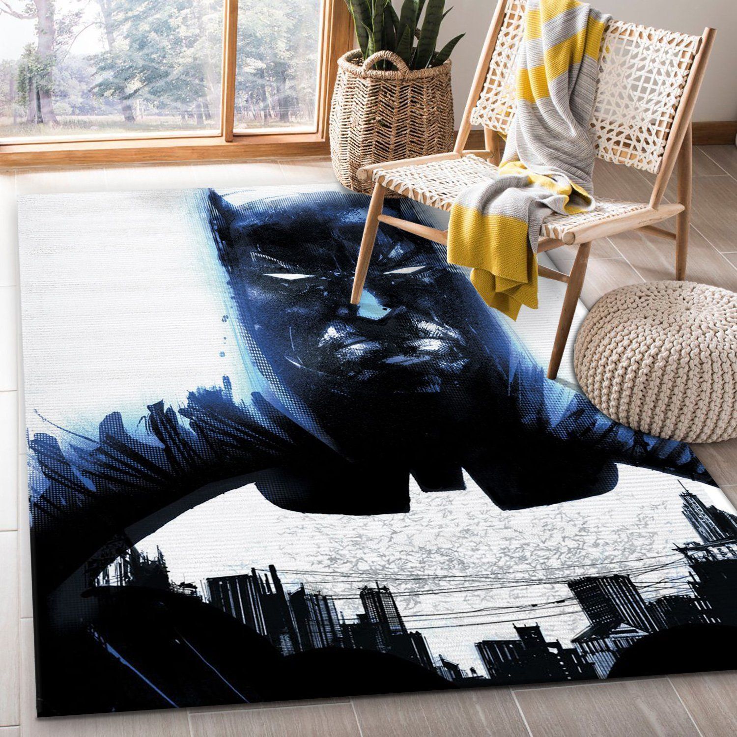 Heart Of Gotham Area Rug, Gift for fans, Home Decor Floor Decor - Indoor Outdoor Rugs