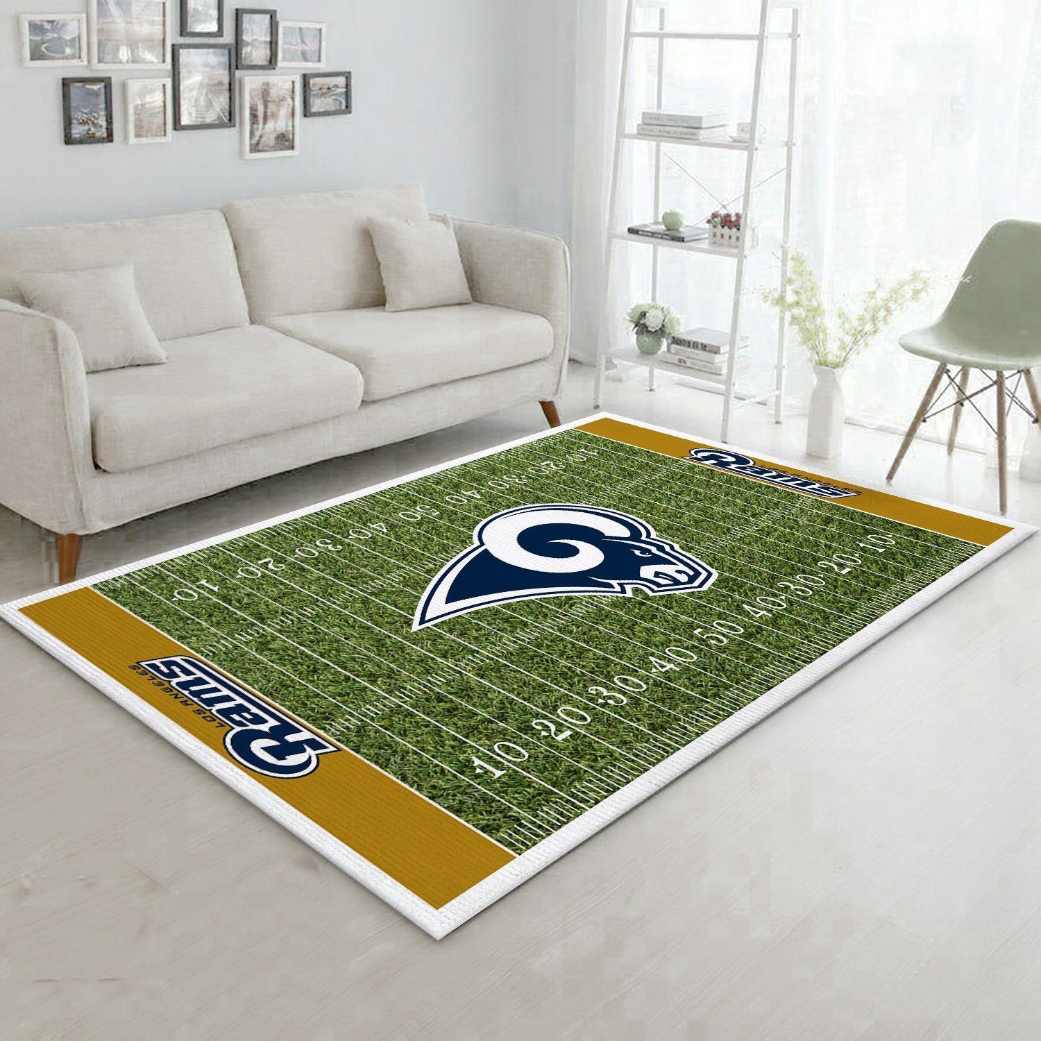 Los Angeles Rams Nfl Rug Room Carpet Sport Custom Area Floor Home Decor V4 - Indoor Outdoor Rugs