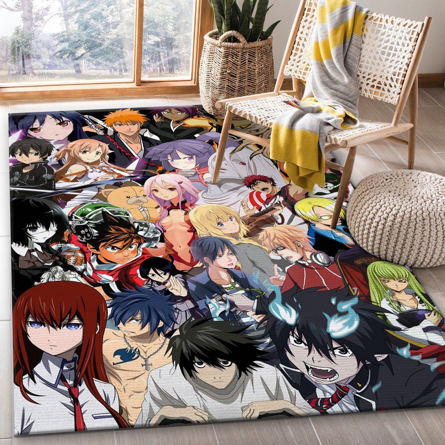 All Characters Anime Manga Crossover Area Rug For Gift Living Room Rug US Gift Decor - Indoor Outdoor Rugs