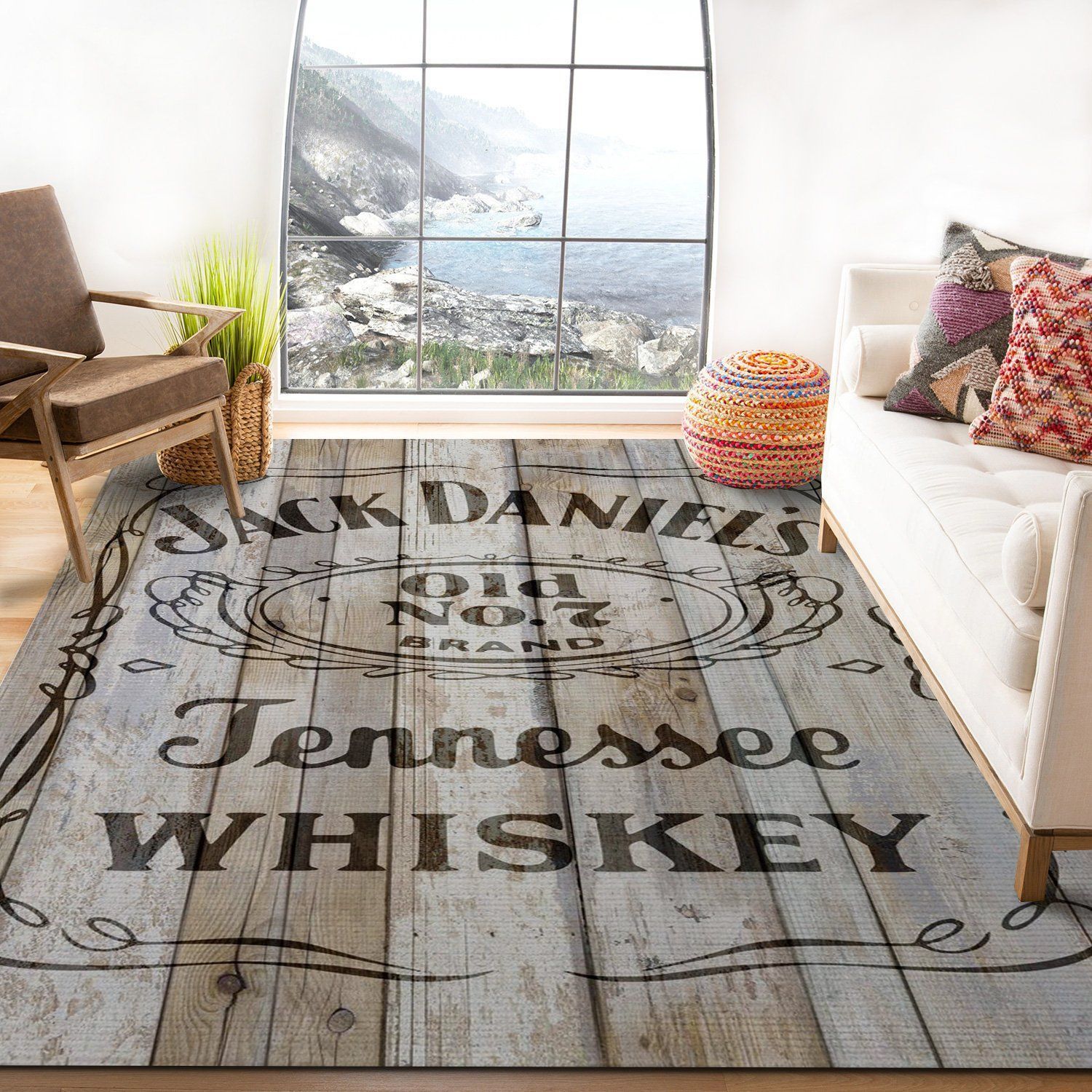 Jack Daniels Wood Rug Bedroom Rug Christmas Gift US Decor - Indoor Outdoor Rugs