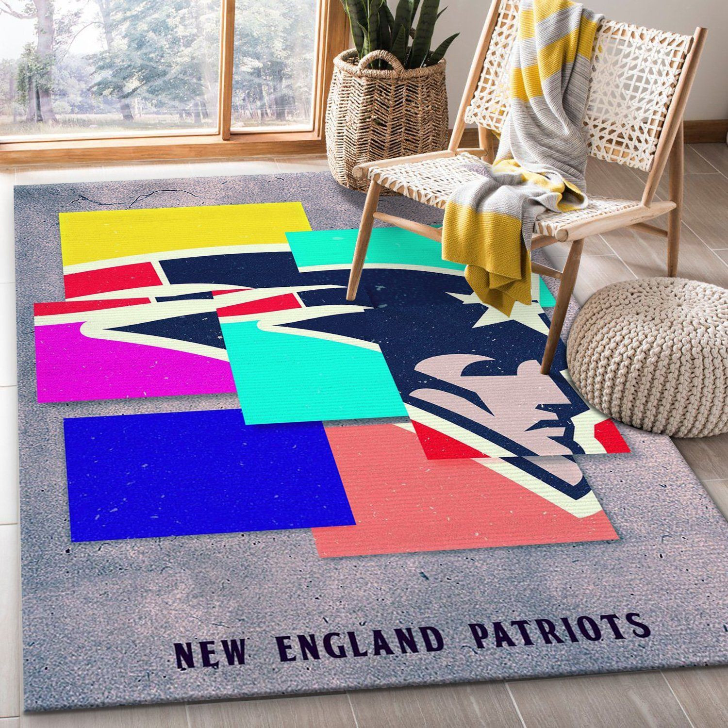 New England Patriots NFL Rug Living Room Rug US Gift Decor - Indoor Outdoor Rugs