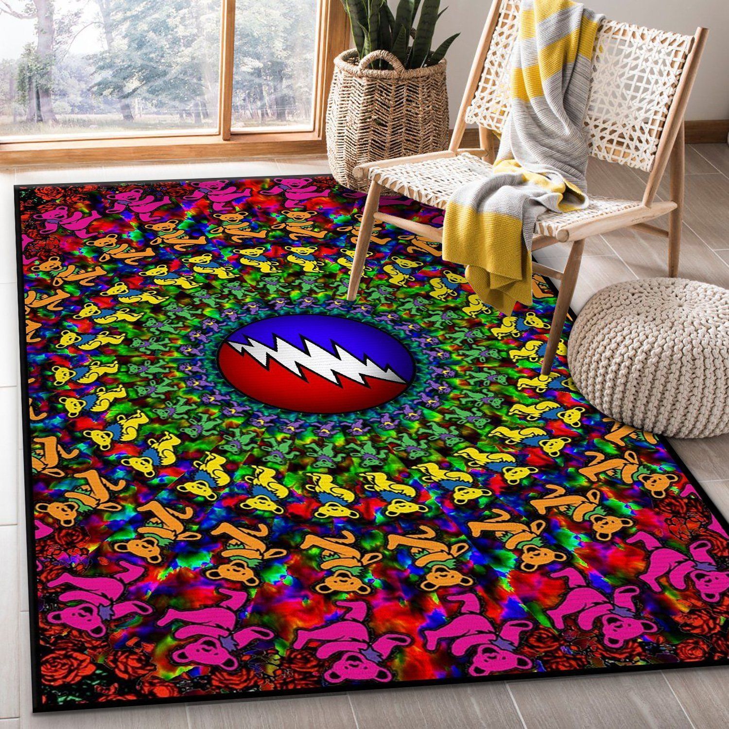 Music Fans Grateful Dead Area Rug Music Home Decor HomeBeautyUS 4 Funny Gifts - Indoor Outdoor Rugs