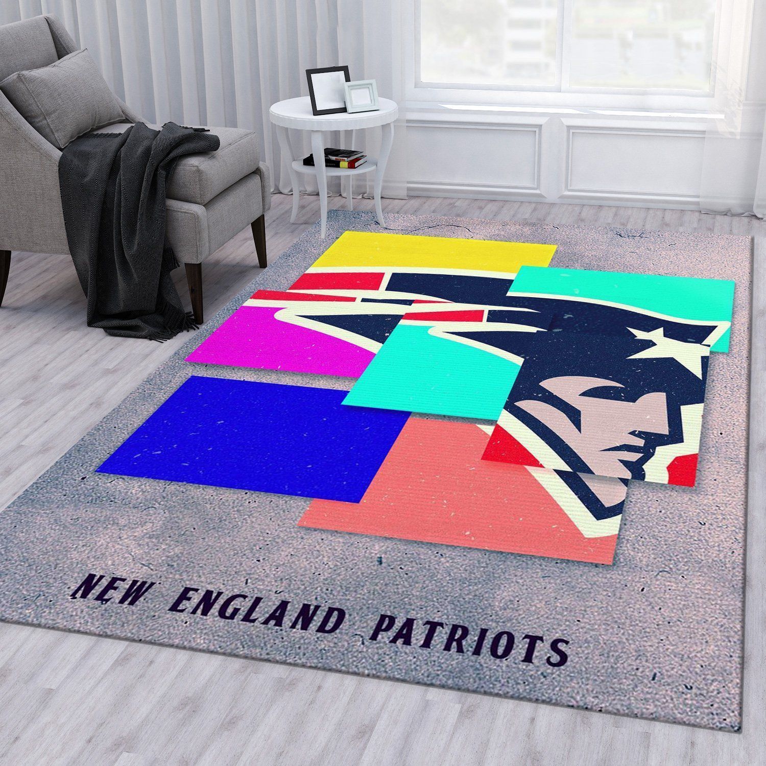 New England Patriots NFL Rug Living Room Rug US Gift Decor - Indoor Outdoor Rugs