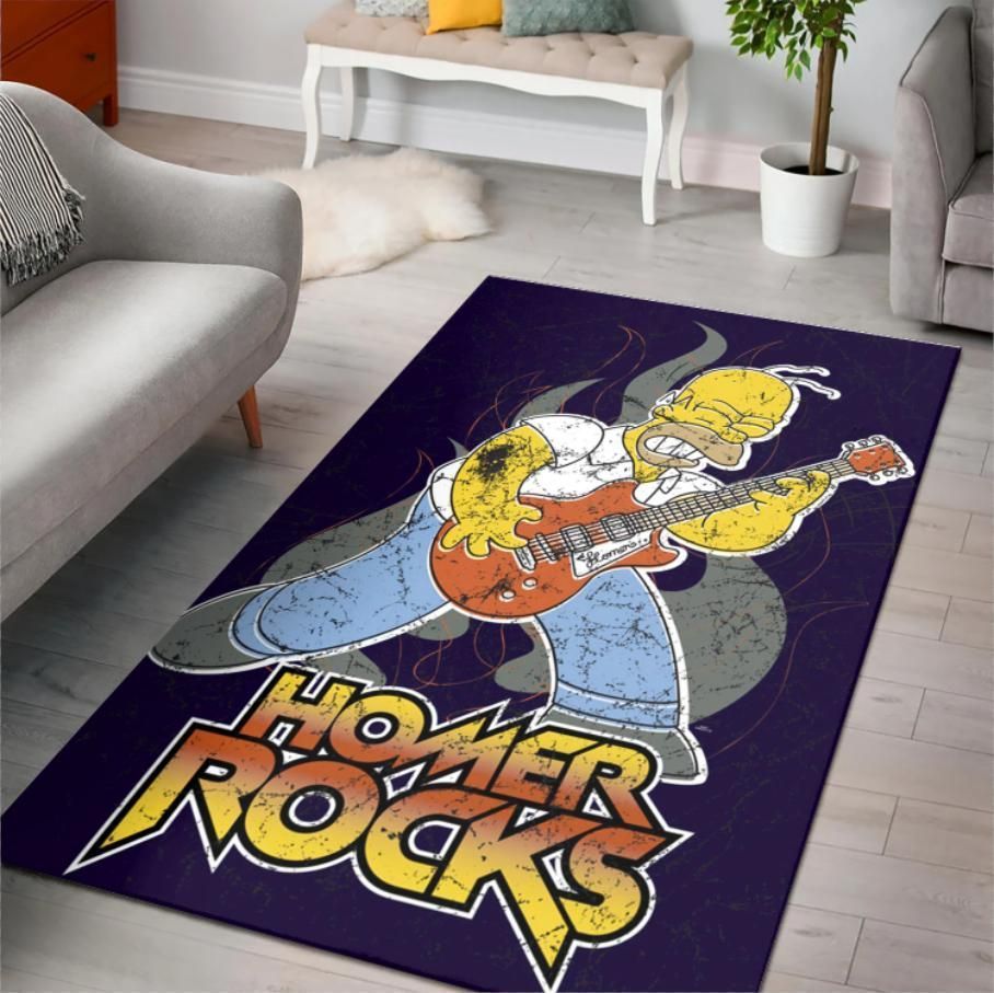 Simpsons Homer Rock Area Rug Rugs For Living Room Rug Home Decor - Indoor Outdoor Rugs