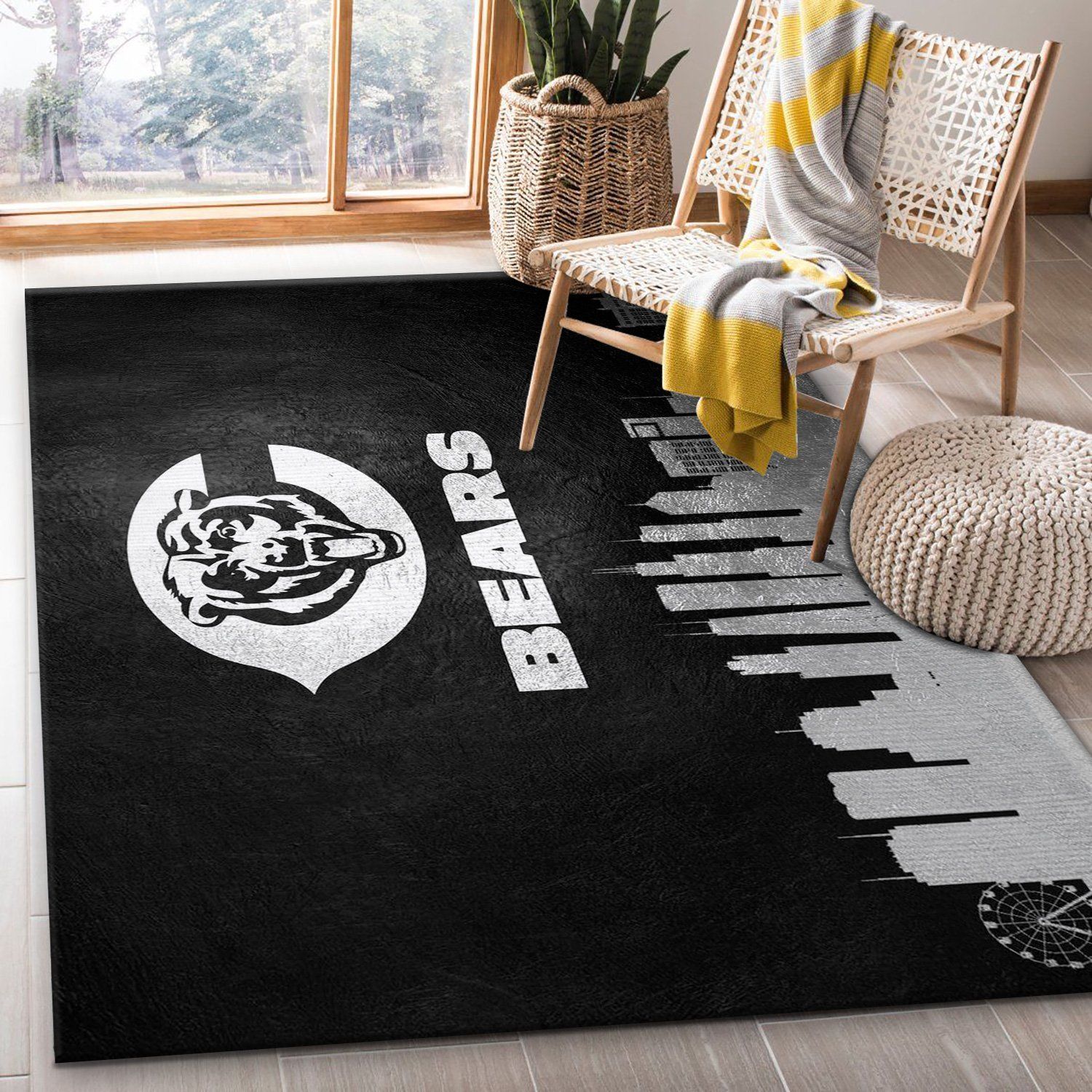 Chicago Bears Skyline NFL Team Logos Area Rug, Living Room Rug, Christmas Gift US Decor - Indoor Outdoor Rugs