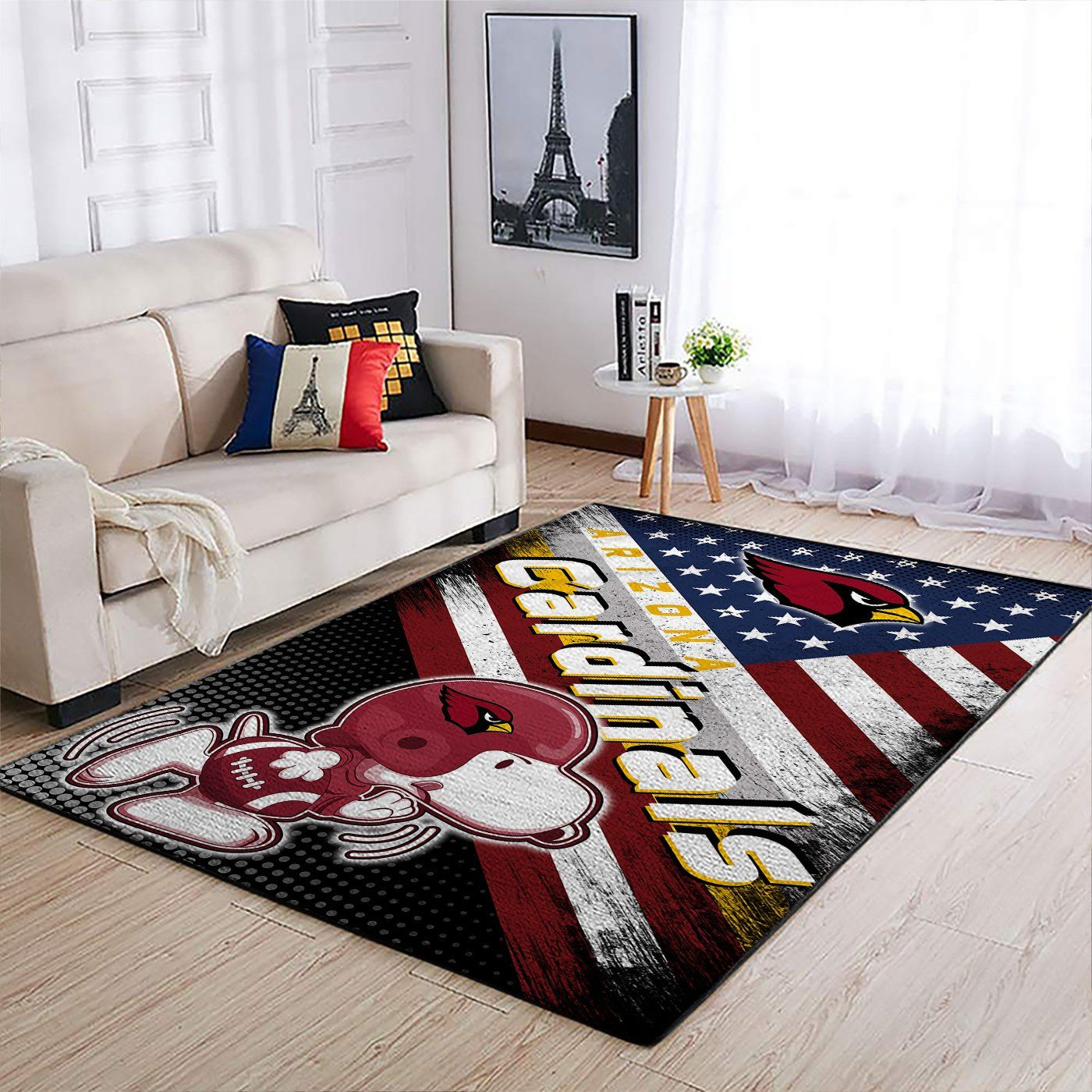 Arizona Cardinals Nfl Team Logo Snoopy Us Style Nice Gift Home Decor Rectangle Area Rug - Indoor Outdoor Rugs