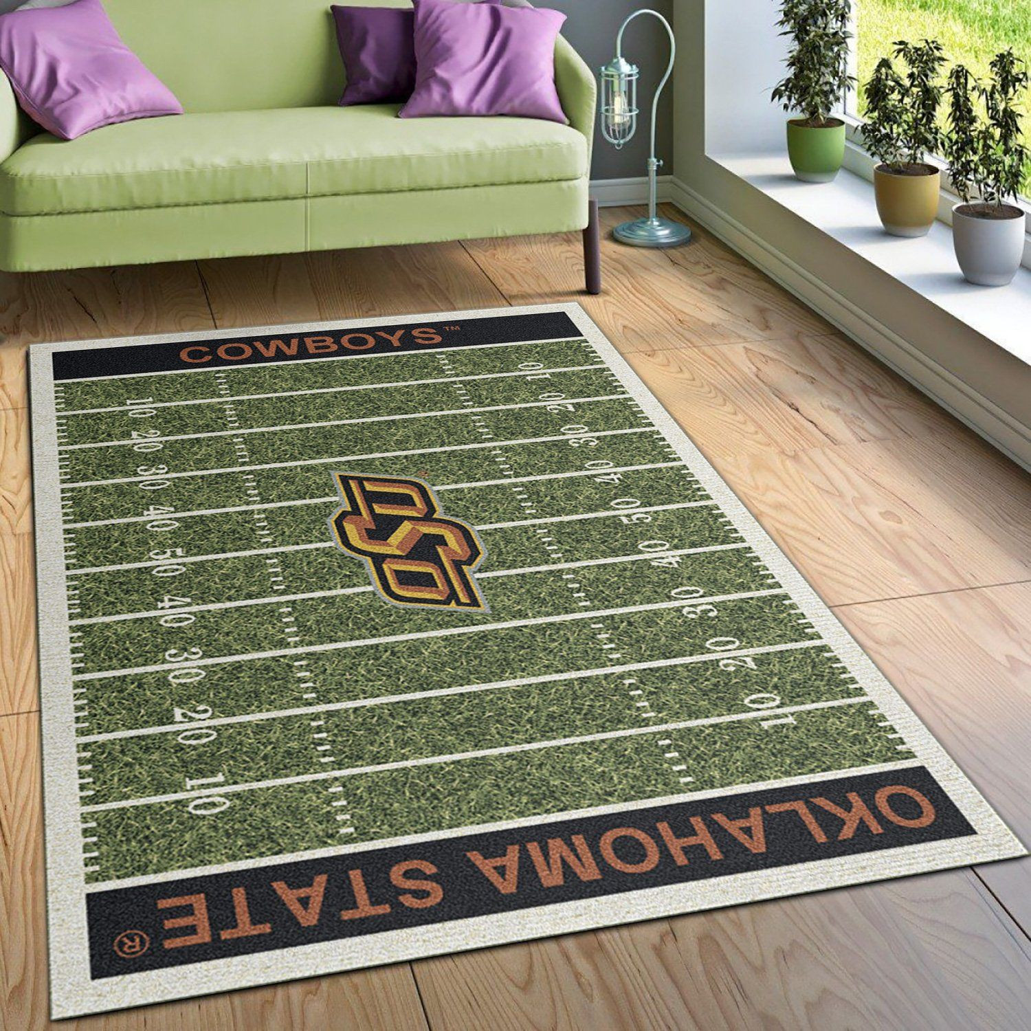 College Oklahoma State NFL Team Logo Area Rug, Bedroom Rug, Home Decor Floor Decor - Indoor Outdoor Rugs