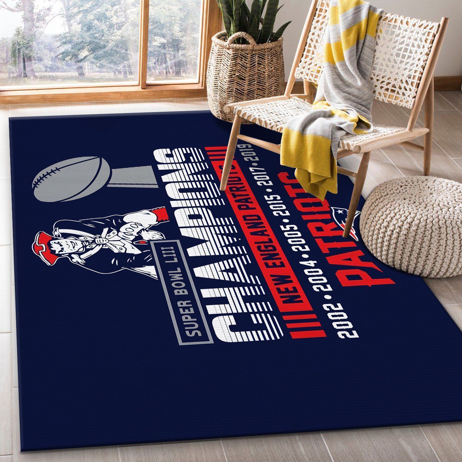 New England Patriots Area Rugs Living Room Carpet SIC101216 Local Brands Floor Decor The US D cor - Indoor Outdoor Rugs