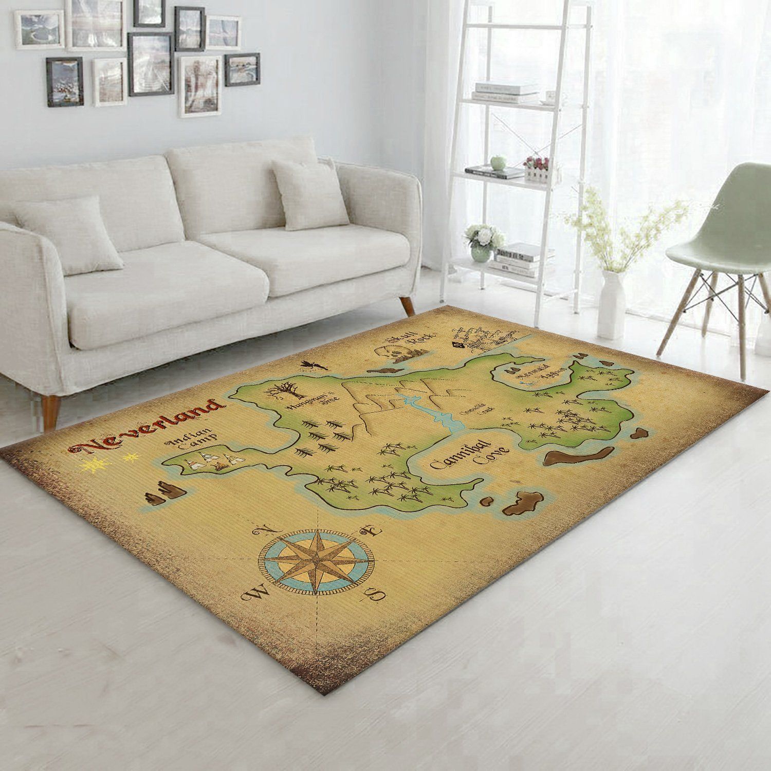 Neverland Map Area Rugs Living Room Carpet FN051109 Christmas Gift Floor Decor The US Decor - Indoor Outdoor Rugs