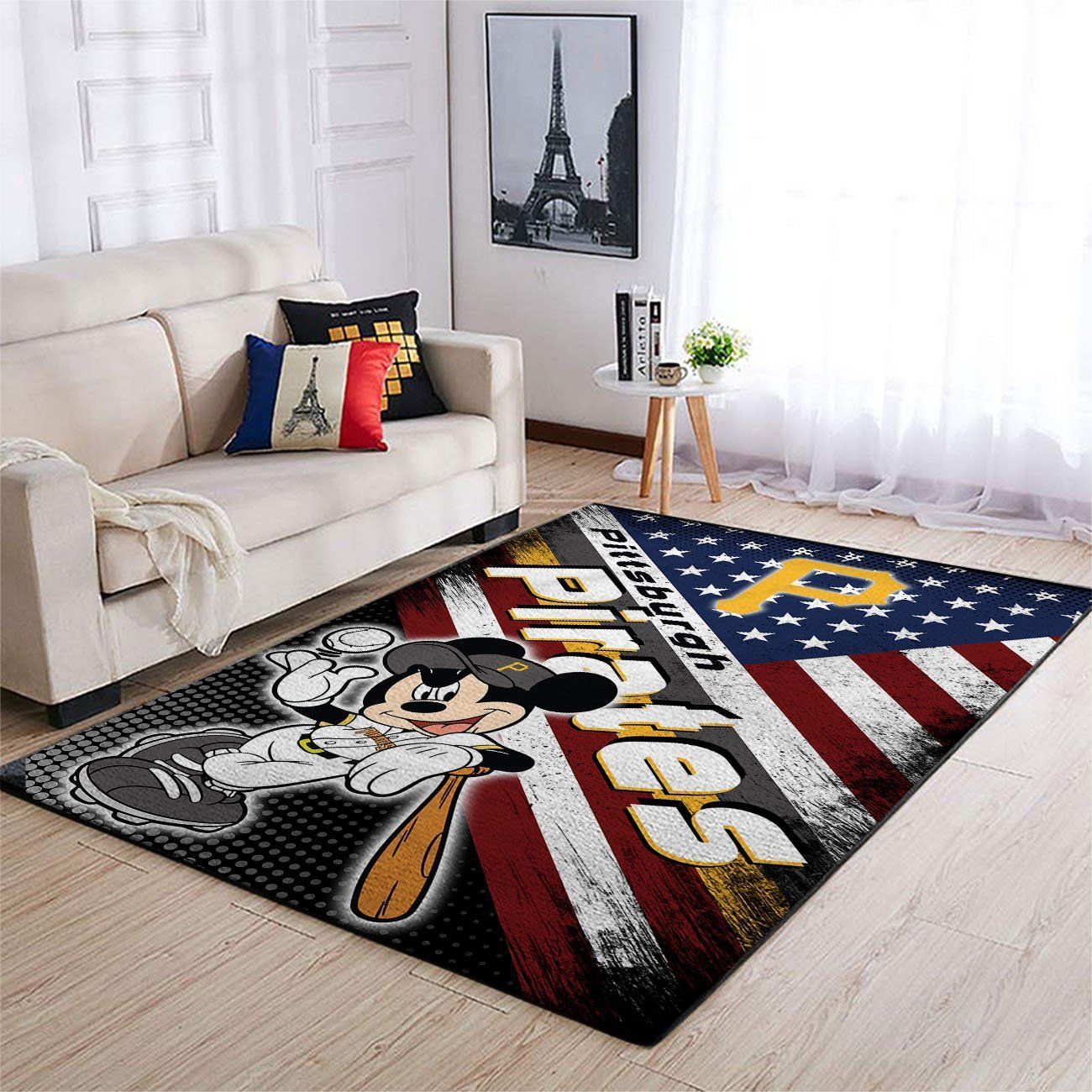 Pittsburgh Pirates Mlb Team Logo Mickey Us Style Nice Gift Home Decor Rectangle Area Rug - Indoor Outdoor Rugs