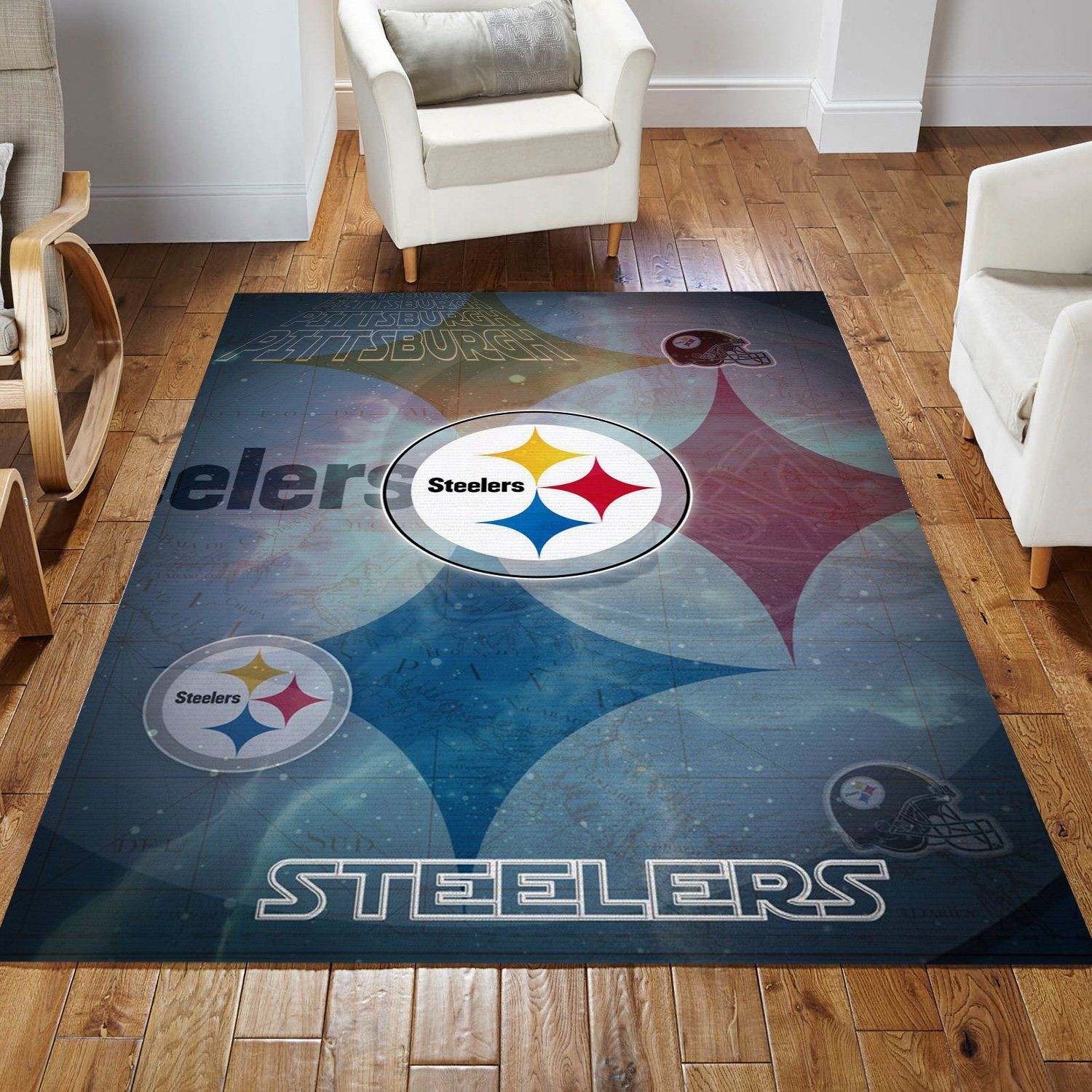 Pittsburgh Steelers Nfl Logo Area Rug For Gift Living Room Rug Home Decor Floor Decor - Indoor Outdoor Rugs