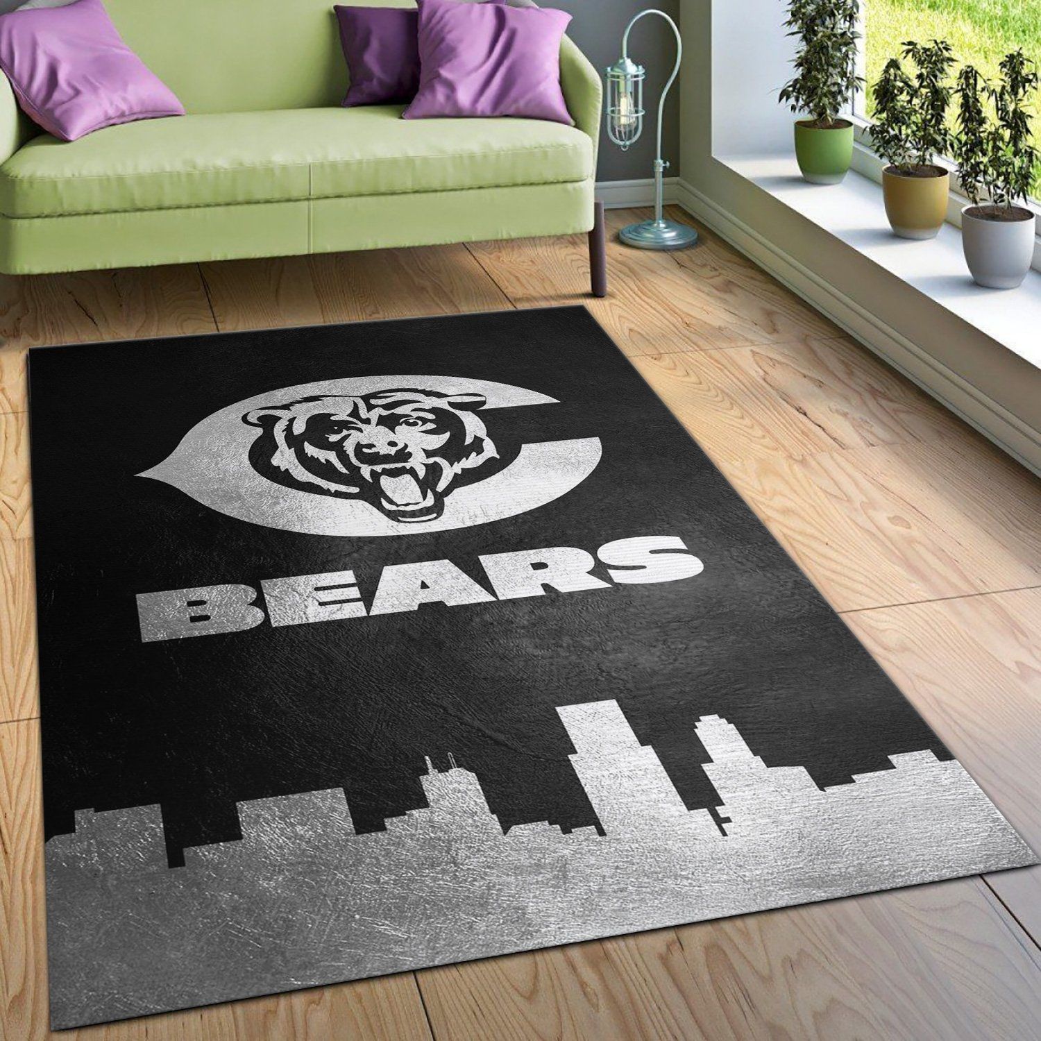 Chicago Bears Skyline NFL Area Rug For Christmas, Living room and bedroom Rug, Home US Decor - Indoor Outdoor Rugs