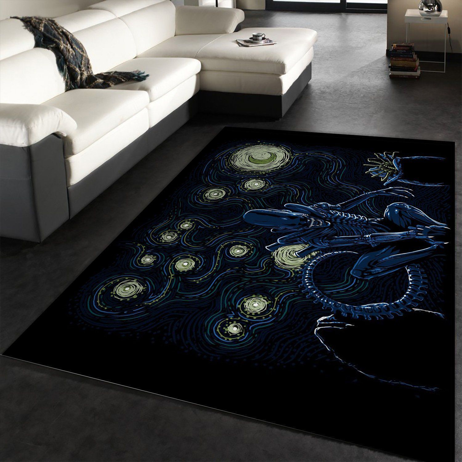 Starry Xenomorph Area Rug For Christmas, Kitchen Rug, Home US Decor - Indoor Outdoor Rugs