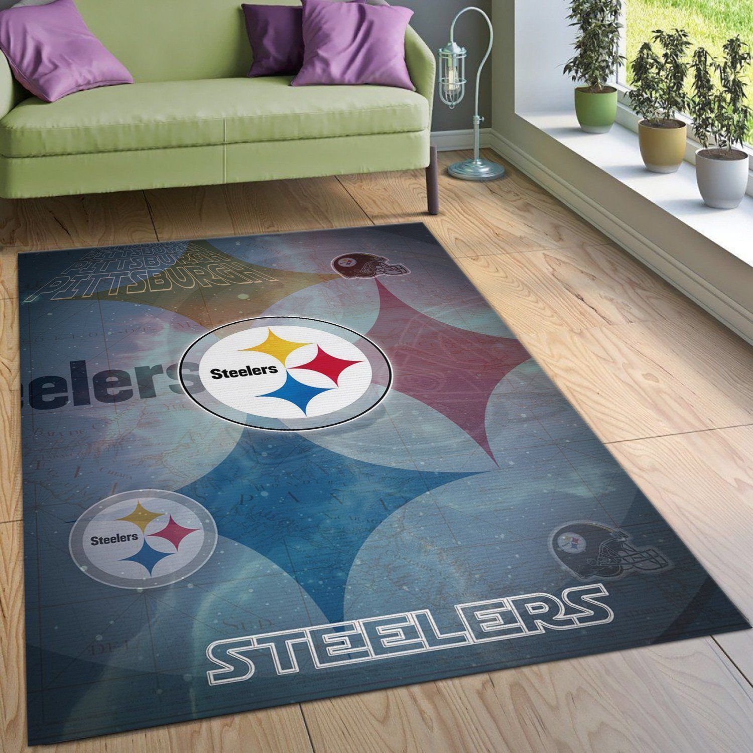 Pittsburgh Steelers Nfl Logo Area Rug For Gift Living Room Rug Home Decor Floor Decor - Indoor Outdoor Rugs