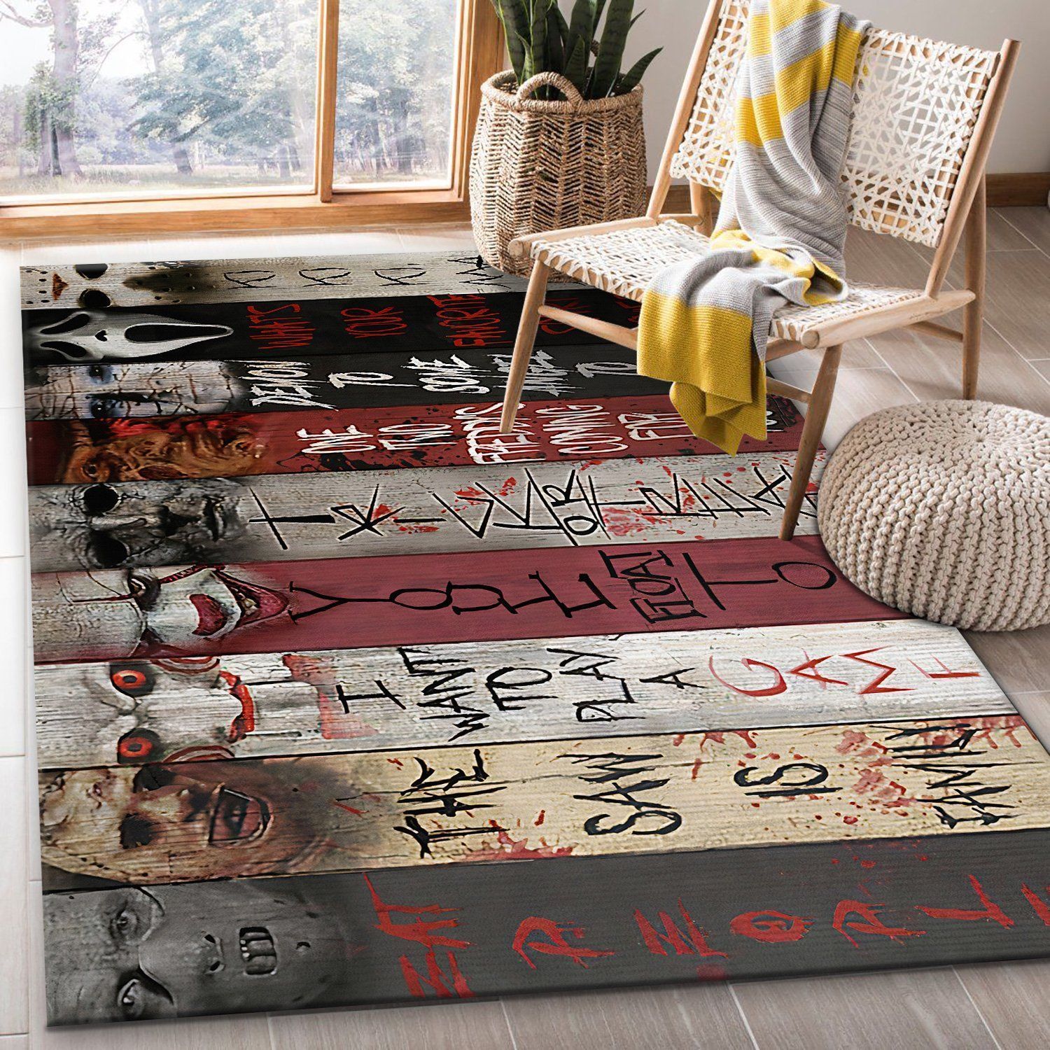 Horror Movies Area Rug Living Room Carpet Halloween Gift Floor Decor The US Decor - Indoor Outdoor Rugs