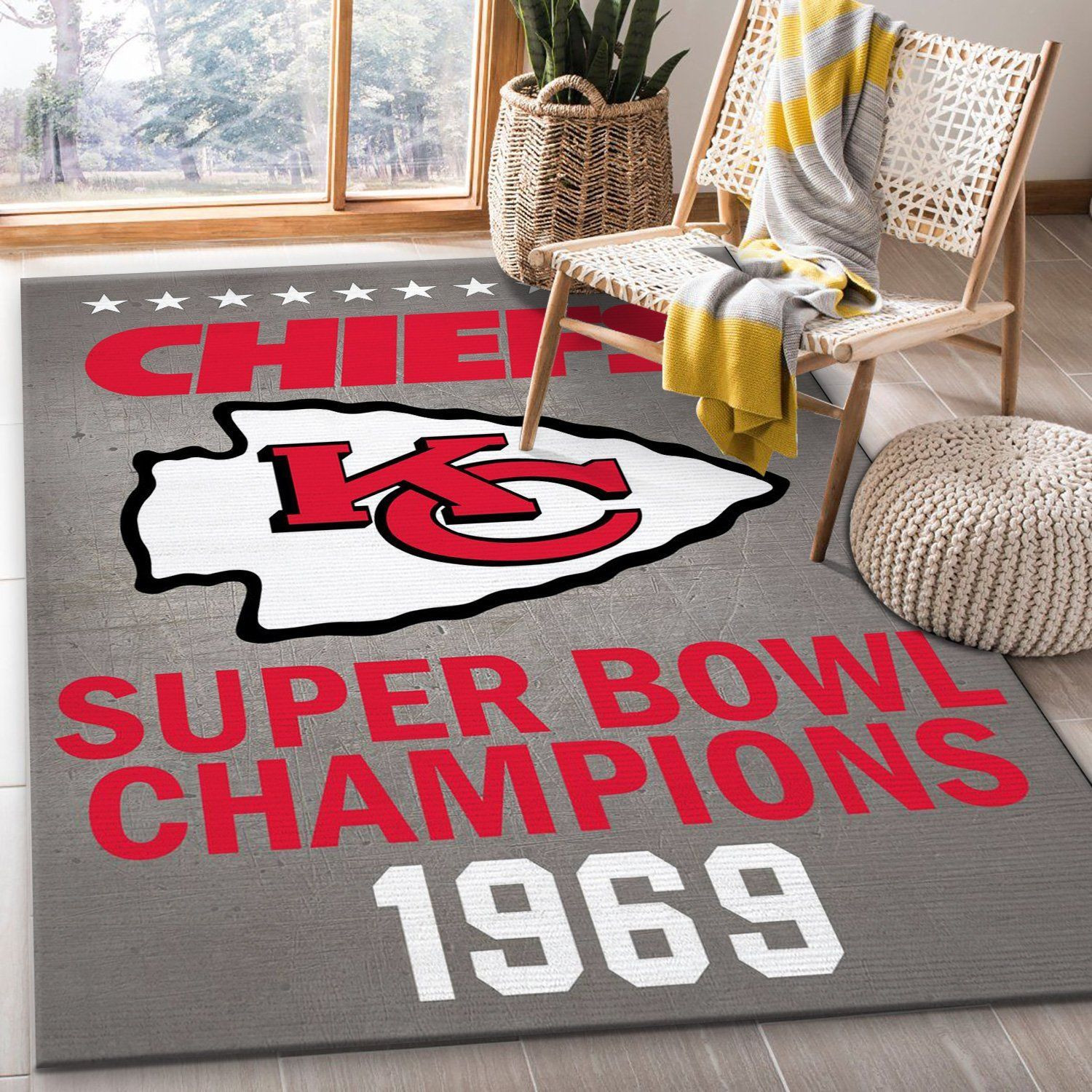 Kansas City Chiefs 1969 Nfl Rug Living Room Rug Home US Decor - Indoor Outdoor Rugs