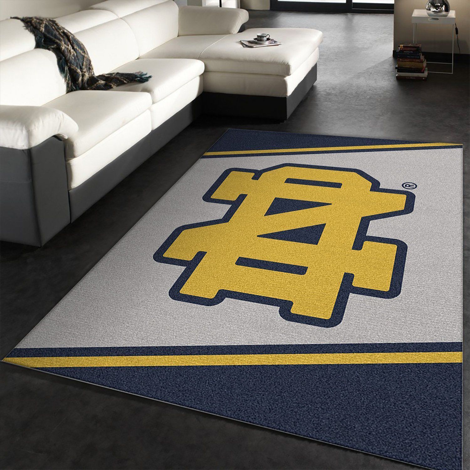 College Spirit Notre Dame Sport Area Rug For Christmas Team Logo Family Gift US Decor - Indoor Outdoor Rugs