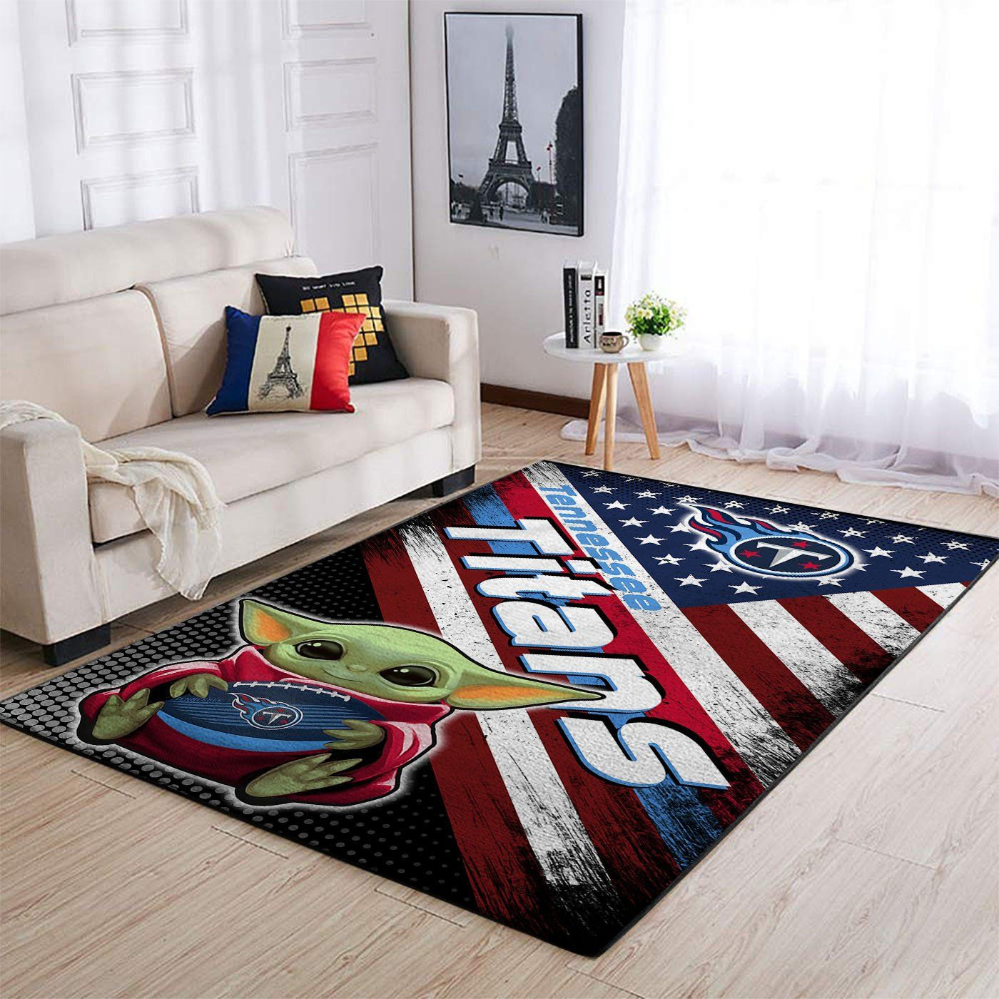 Tennessee Titans Nfl Team Logo Baby Yoda Us Style Nice Gift Home Decor Rectangle Area Rug - Indoor Outdoor Rugs