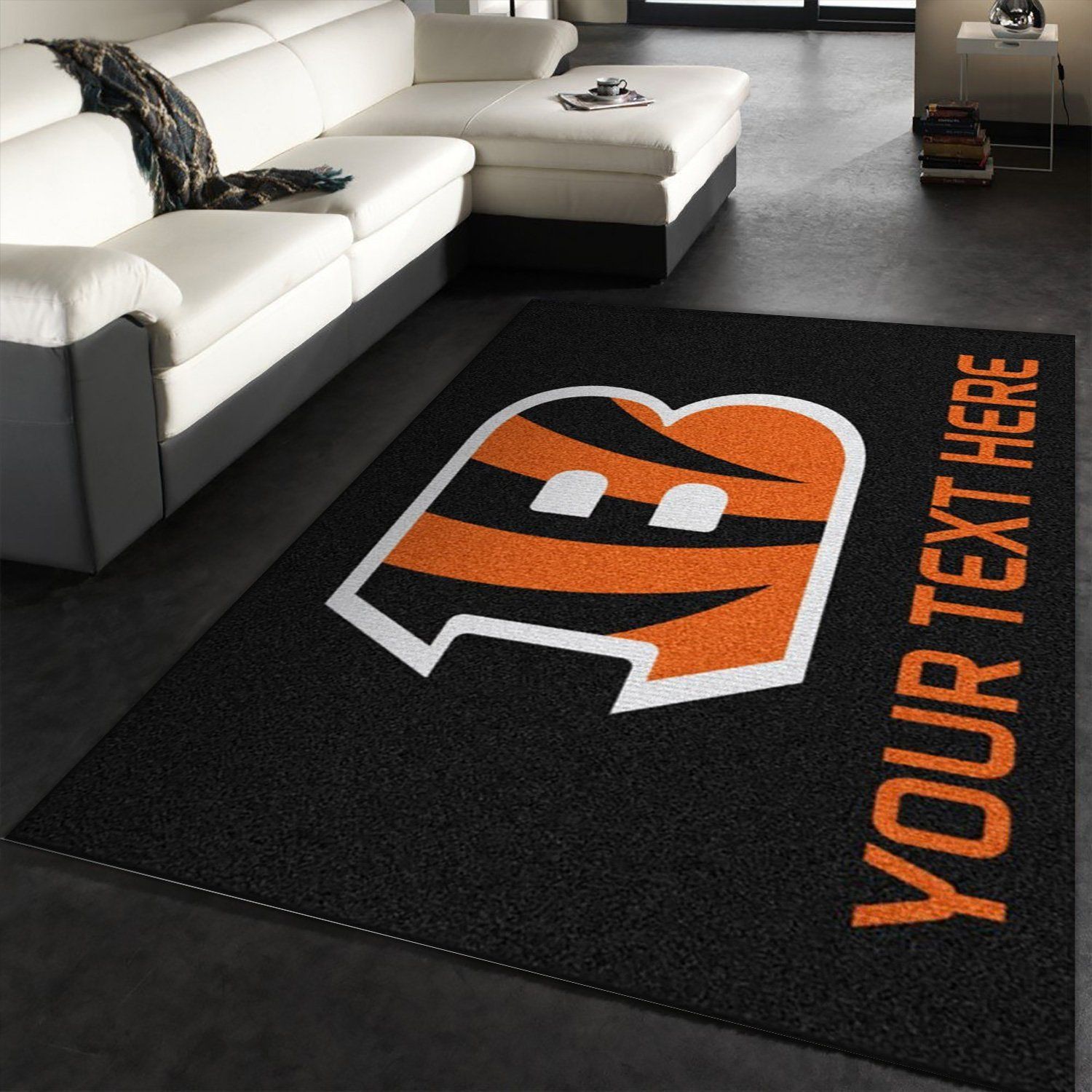 Customizable Cincinnati Bengals Personalized Accent Rug NFL Area Rug For Christmas, Kitchen Rug, Christmas Gift US Decor - Indoor Outdoor Rugs