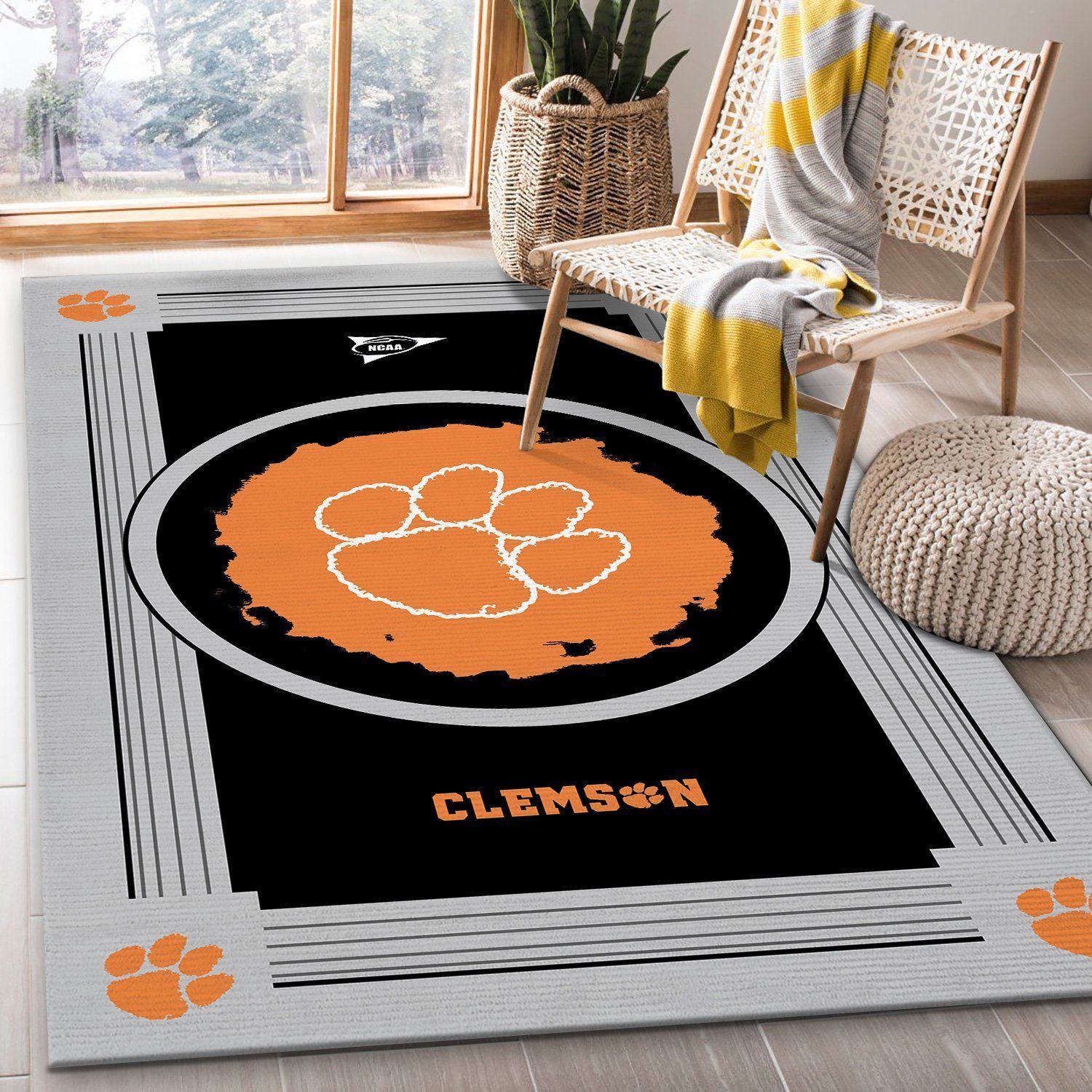 Clemson Tigers NCAA Team Logo Area Rugs Living Room Carpet Floor Decor The US Decor - Indoor Outdoor Rugs