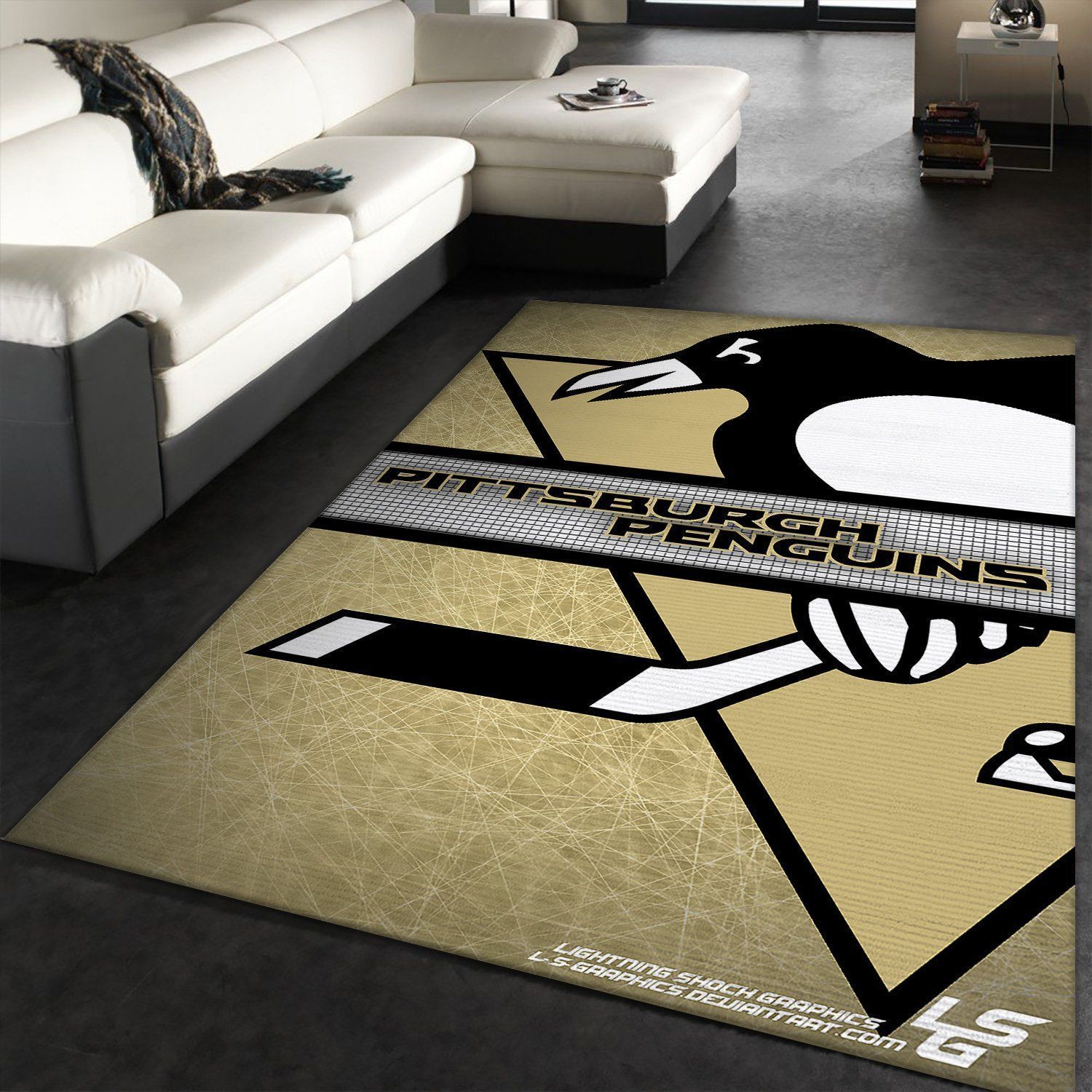 Pittsburgh Penguins Logo NHL FN120207 Hockey Area Rug Floor Decor The US Decor - Indoor Outdoor Rugs