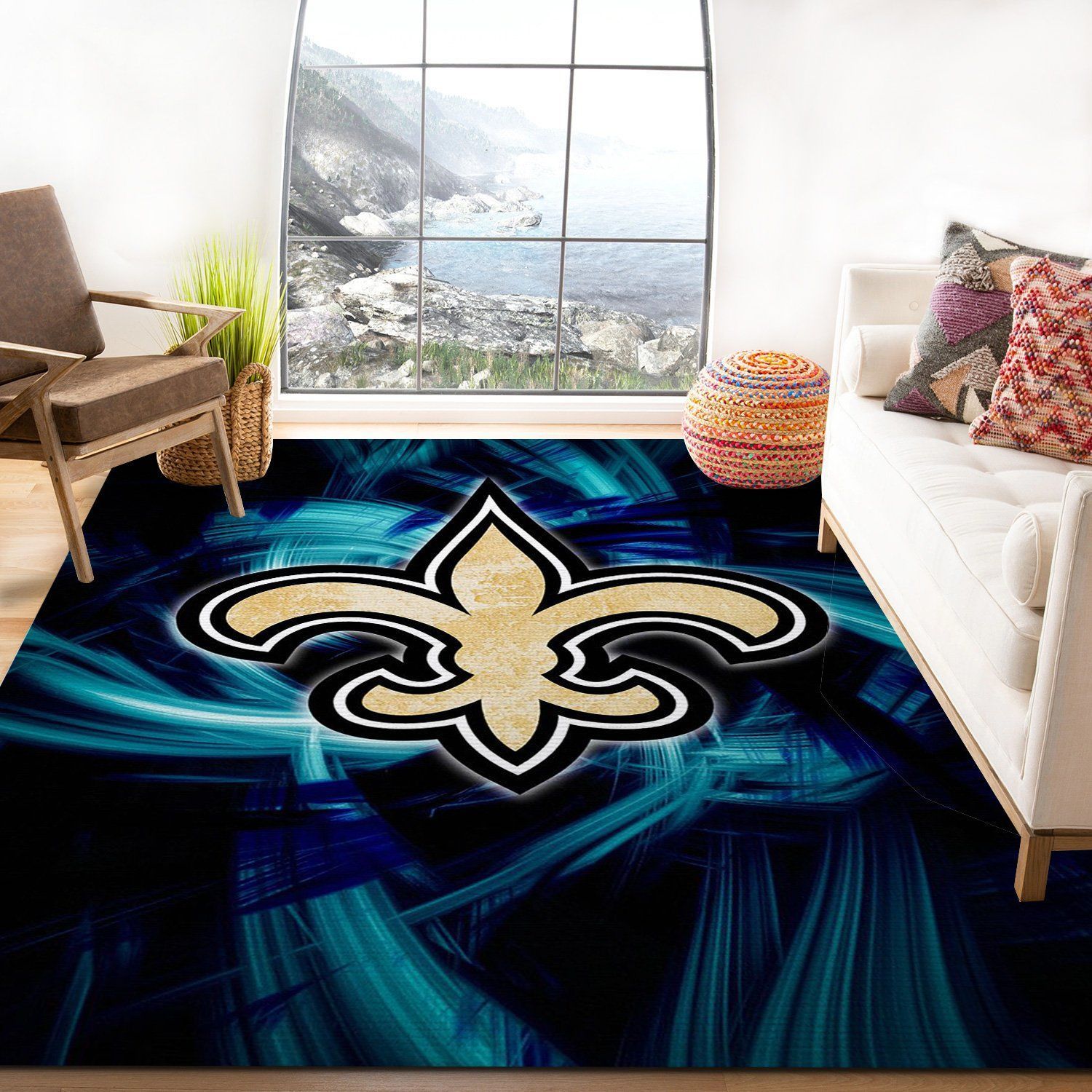 New Orleans Saints Nfl Area Rug Living Room Rug Home US Decor - Indoor Outdoor Rugs