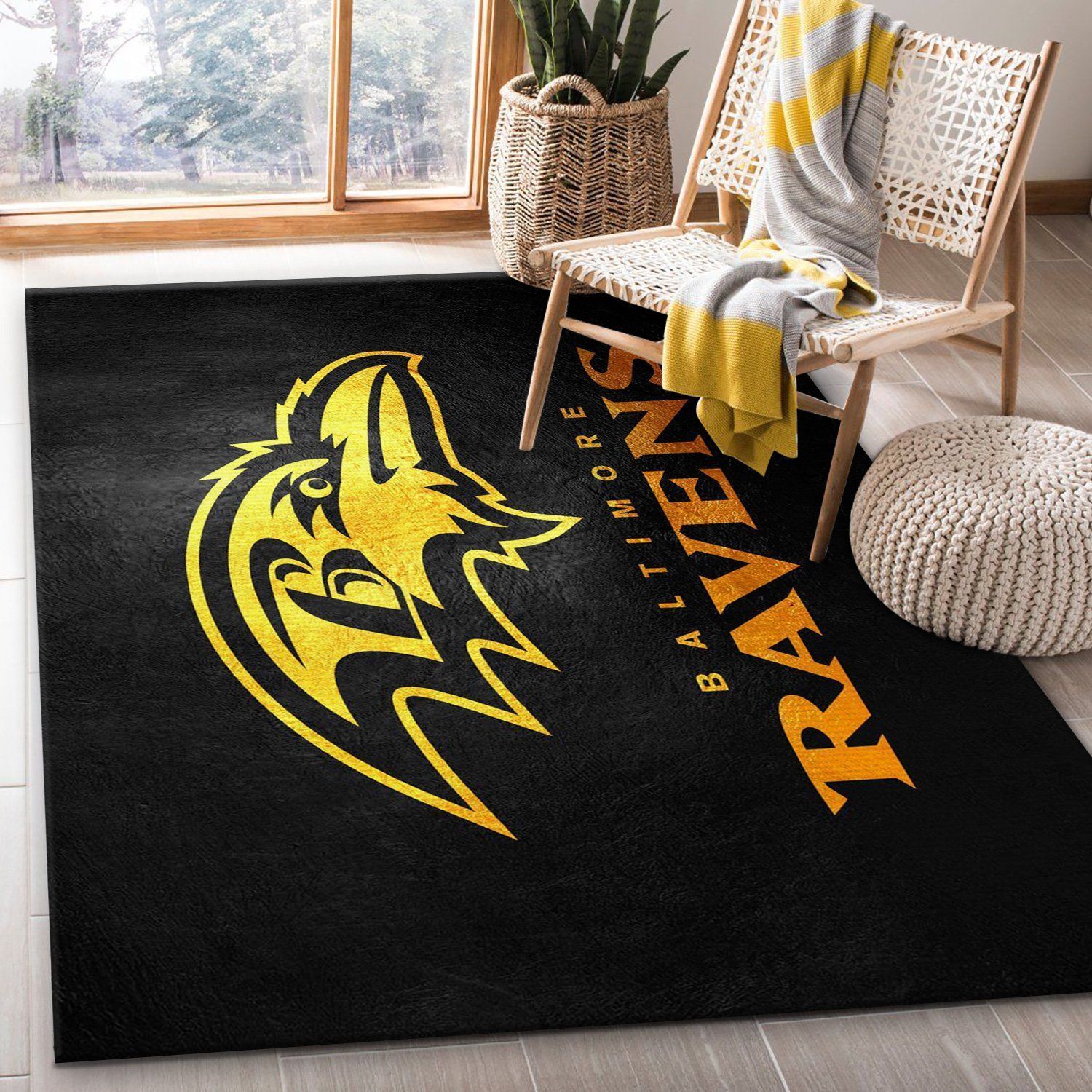 Baltimore Ravens NFL Area Rug For Christmas, Kitchen Rug, Family Gift US Decor - Indoor Outdoor Rugs