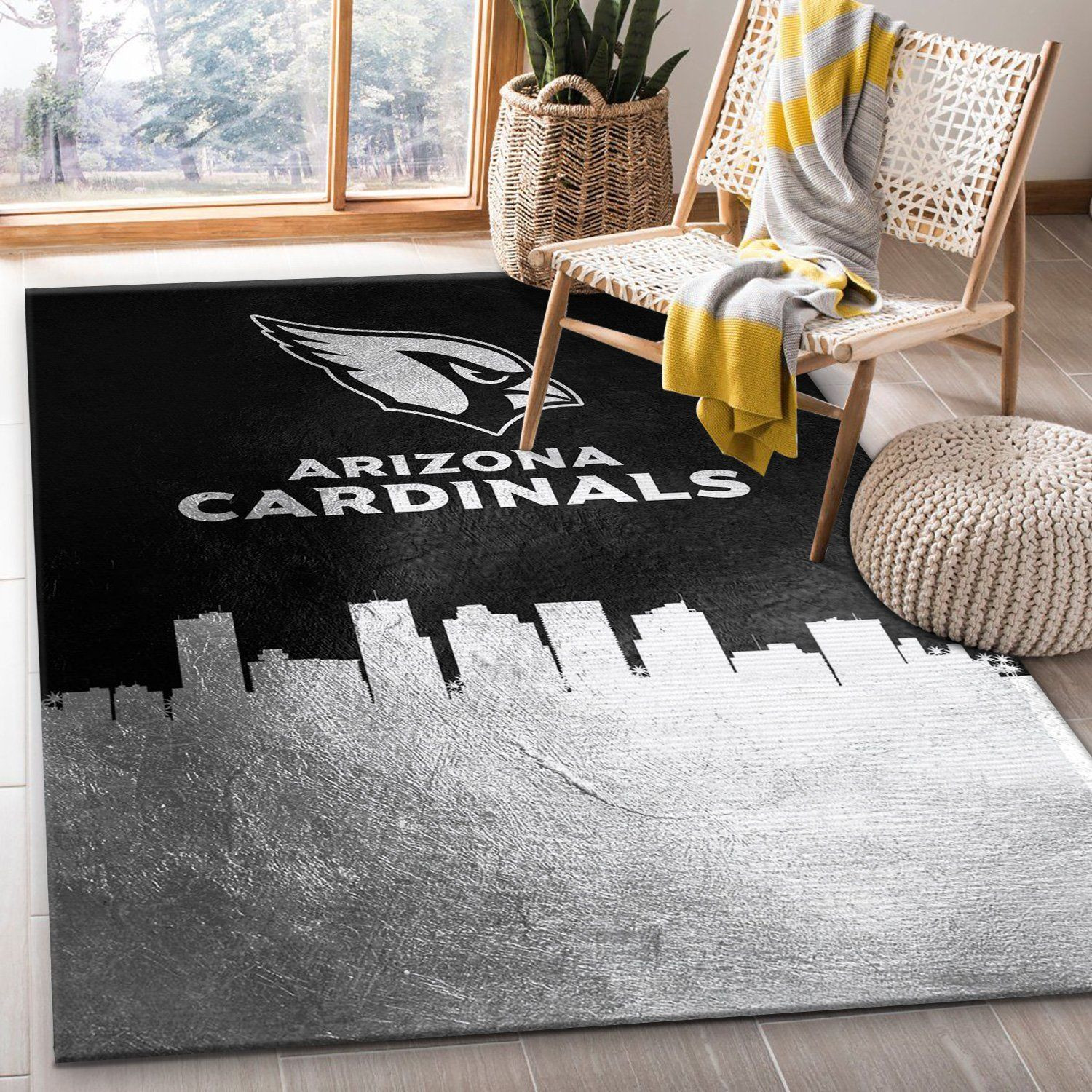 Arizona Cardinals Skyline NFL Area Rug For Christmas, Bedroom, Family Gift US Decor - Indoor Outdoor Rugs