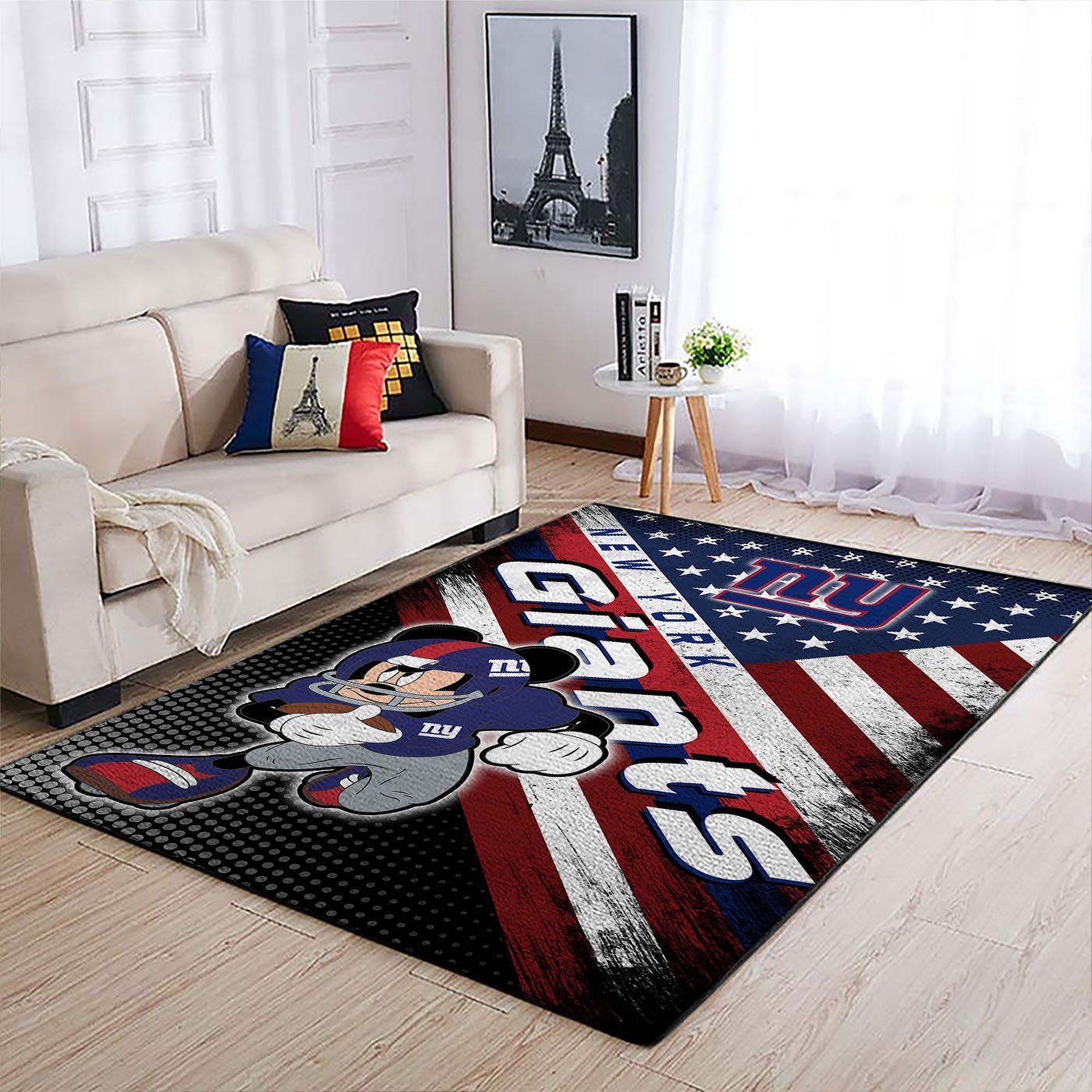New York Giants Nfl Team Logo Mickey Us Style Nice Gift Home Decor Rectangle Area Rug - Indoor Outdoor Rugs