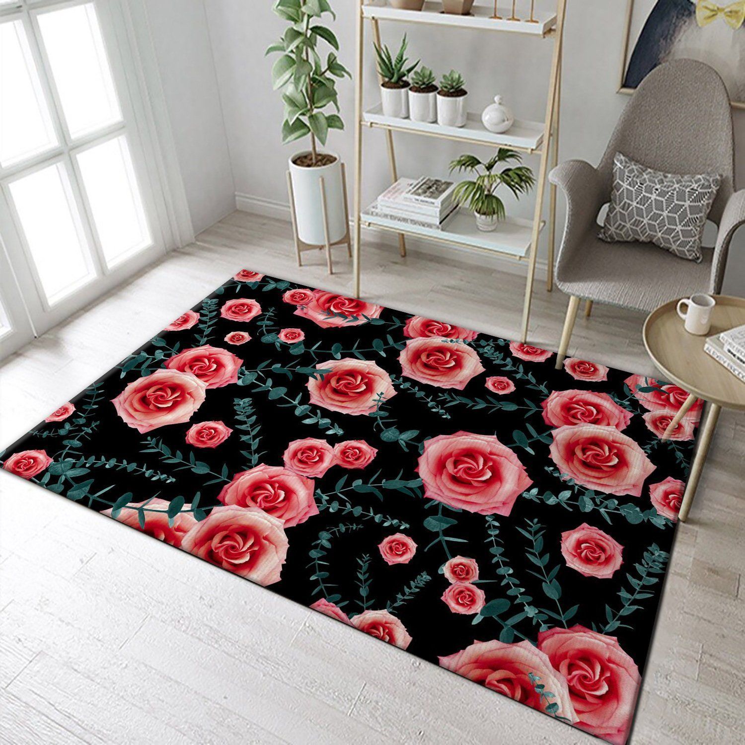 Night Rose Eucalyptus 2 Area Rug, Gift for fans, Home Decor Floor Decor - Indoor Outdoor Rugs