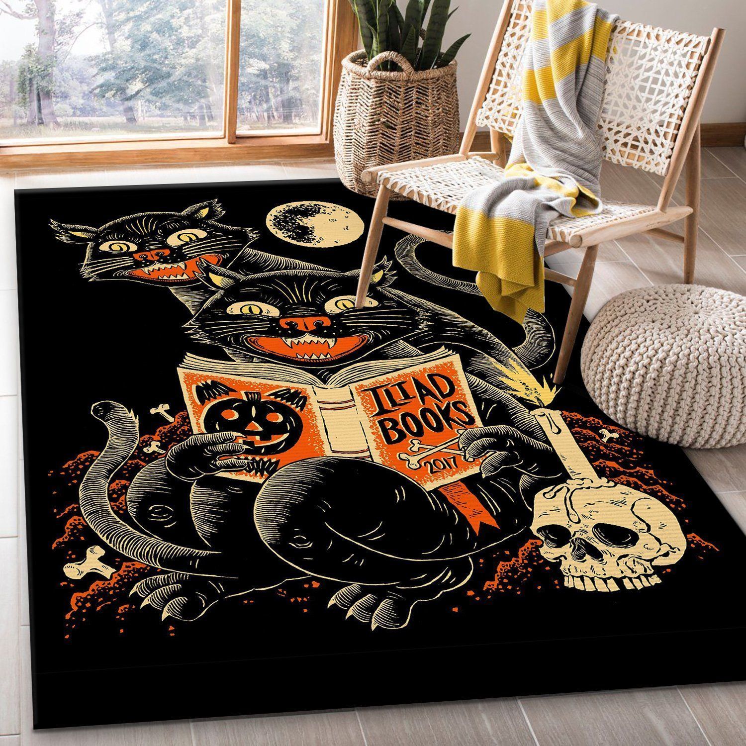 Cat Halloween Rug Bedroom Carpet - Indoor Outdoor Rugs