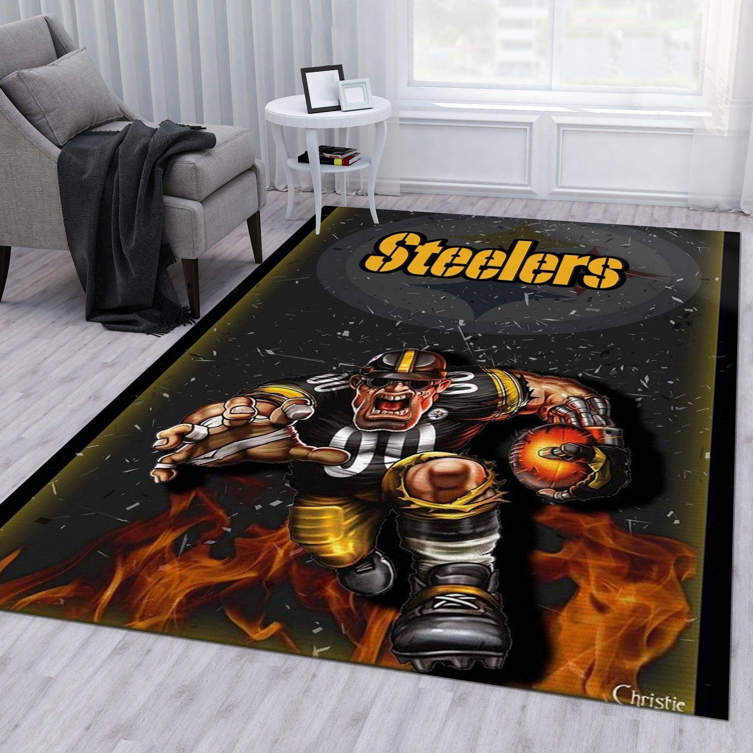 Pittsburgh Steelers 16 Nfl Area Rug Living Room Rug Home US Decor - Indoor Outdoor Rugs