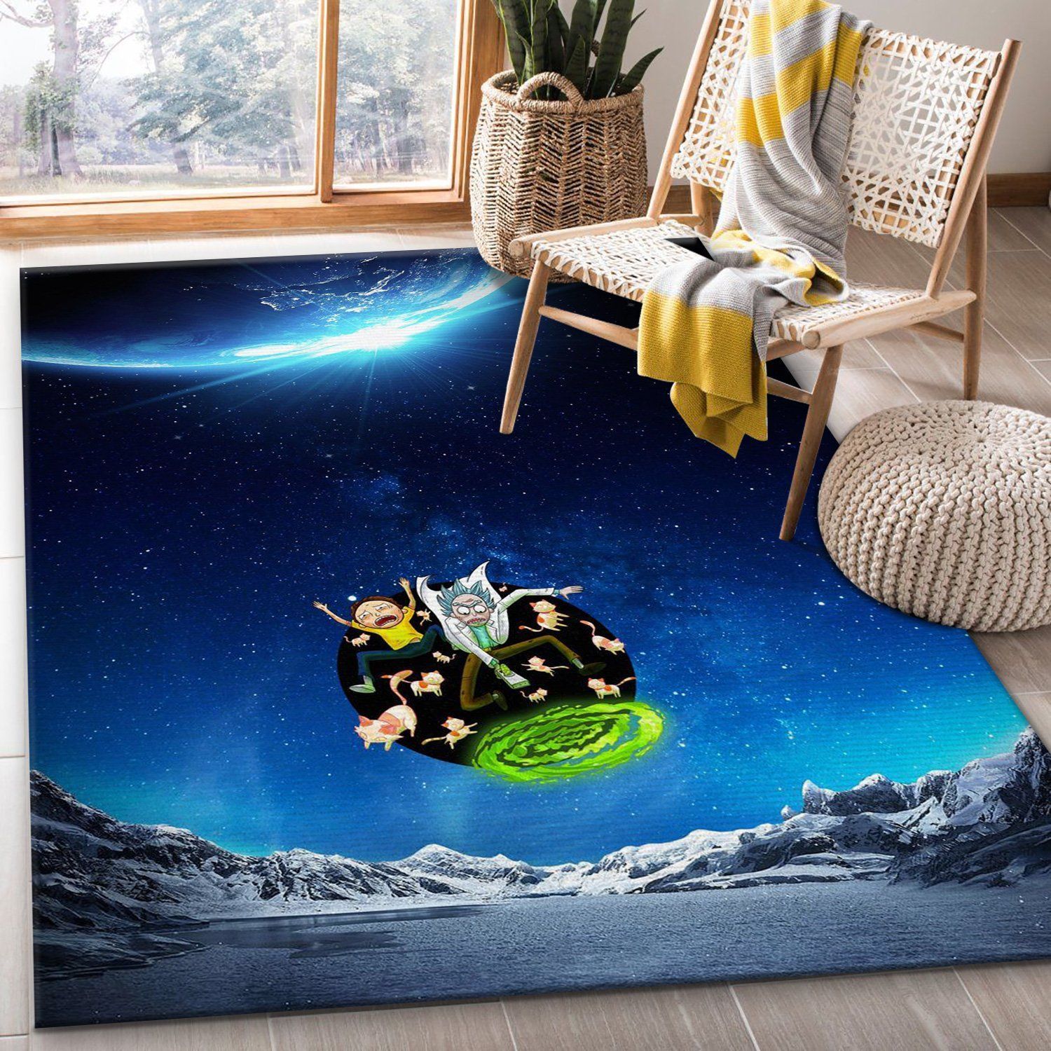 Rick And Morty Christmas Gift Rug Bedroom Rug Home Decor Floor Decor - Indoor Outdoor Rugs