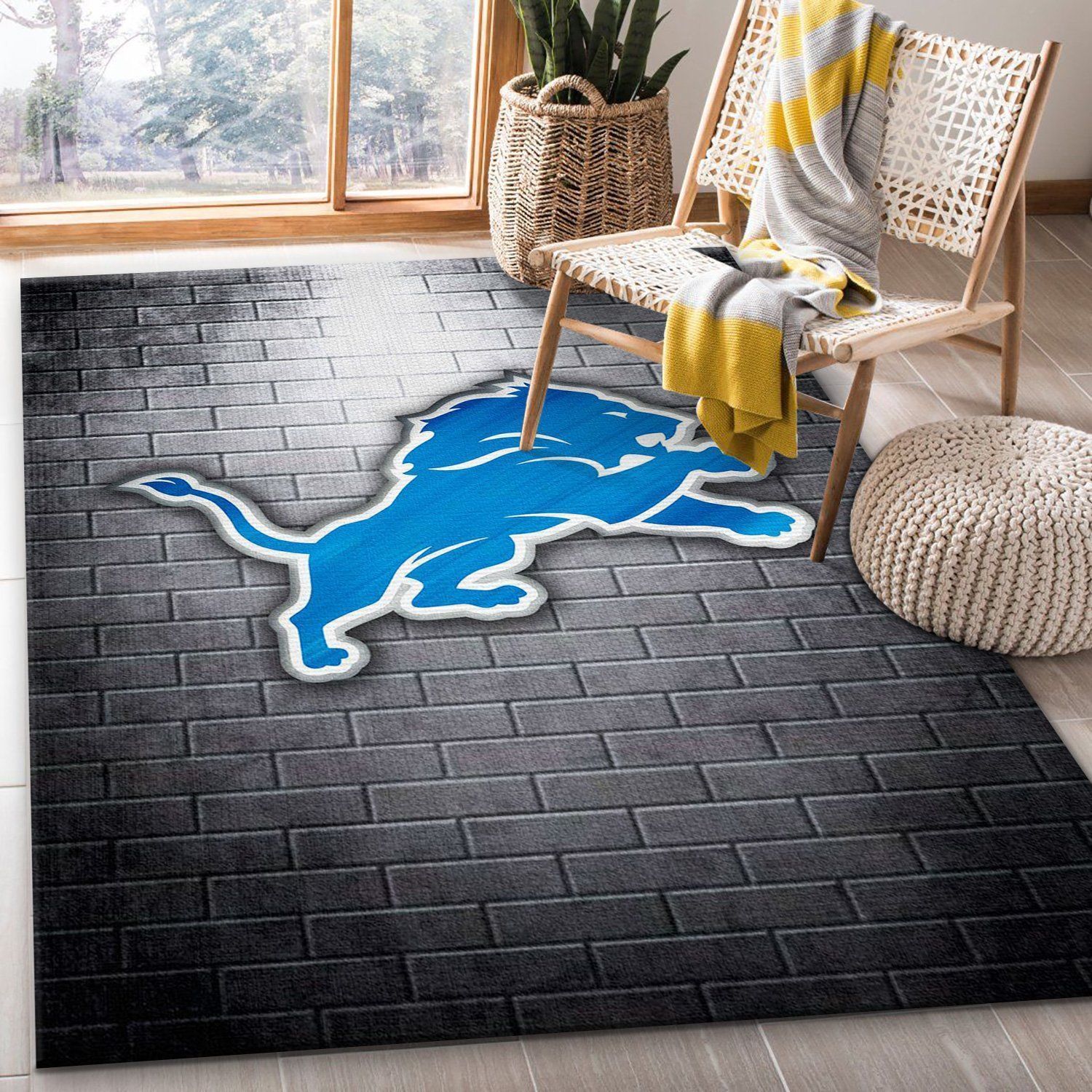 Detroit Lions Nfl Area Rug Bedroom Rug Christmas Gift US Decor - Indoor Outdoor Rugs